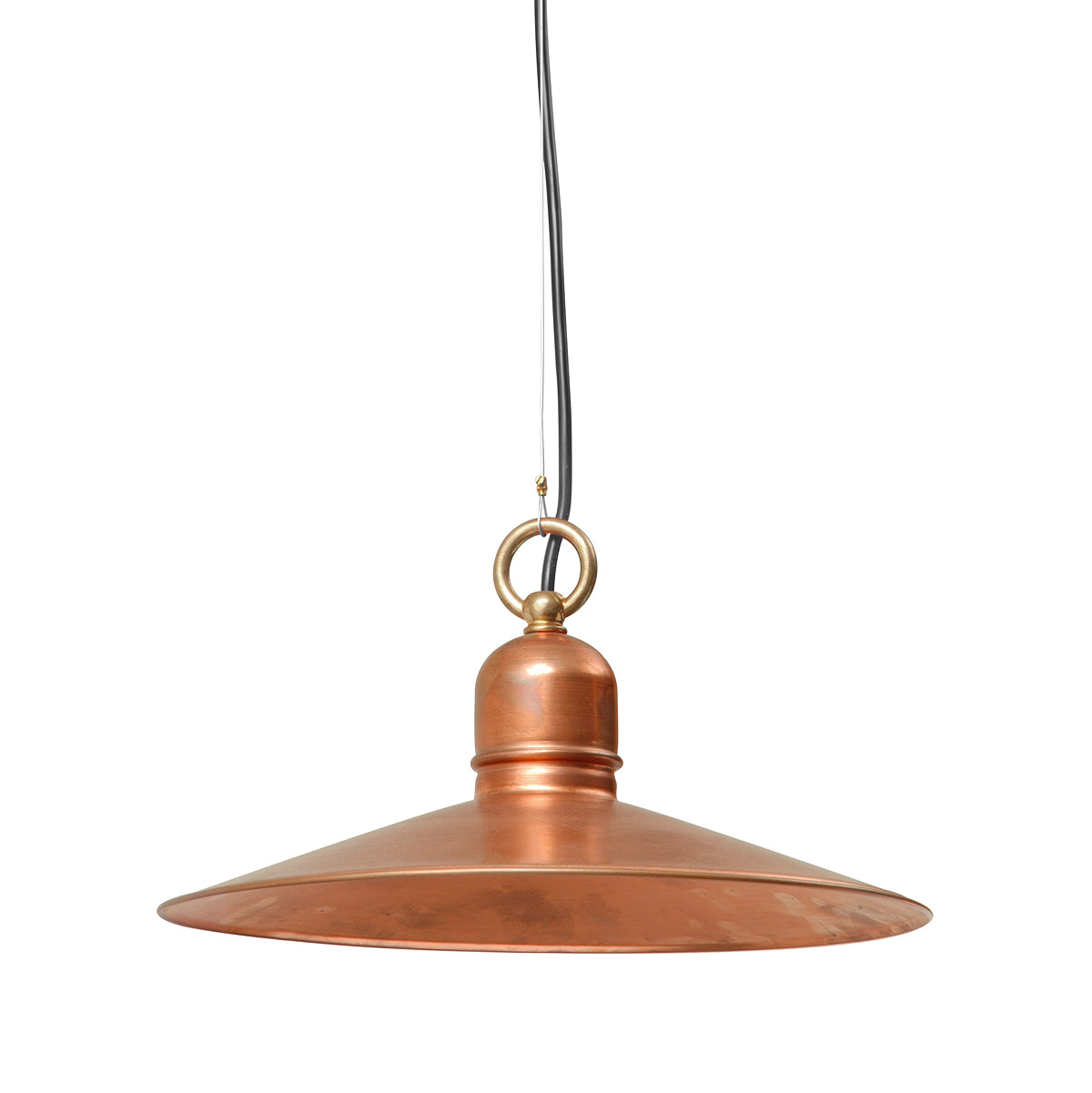 Bild 5: Die flache Kupfer-Hängeleuchte BINGEN, Ø 300 mm BINGEN Hängeleuchte mit flachem Kupfer-Schirm, Ø 16-40 cm: Die flache Kupfer-Hängeleuchte BINGEN, Ø 300 mm