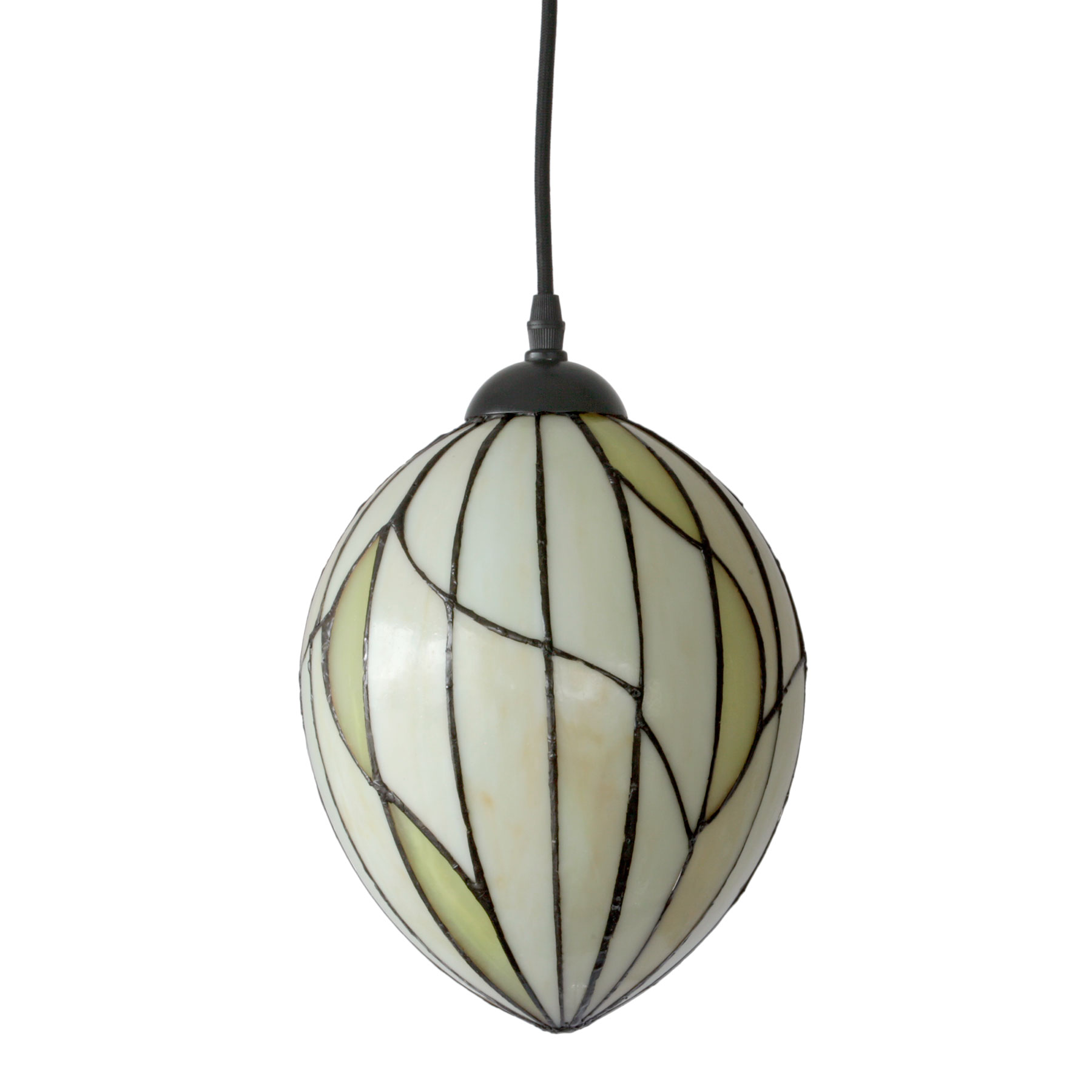 Tiffany glass pendant light with oval shade Tiffany glass pendant light with oval shade