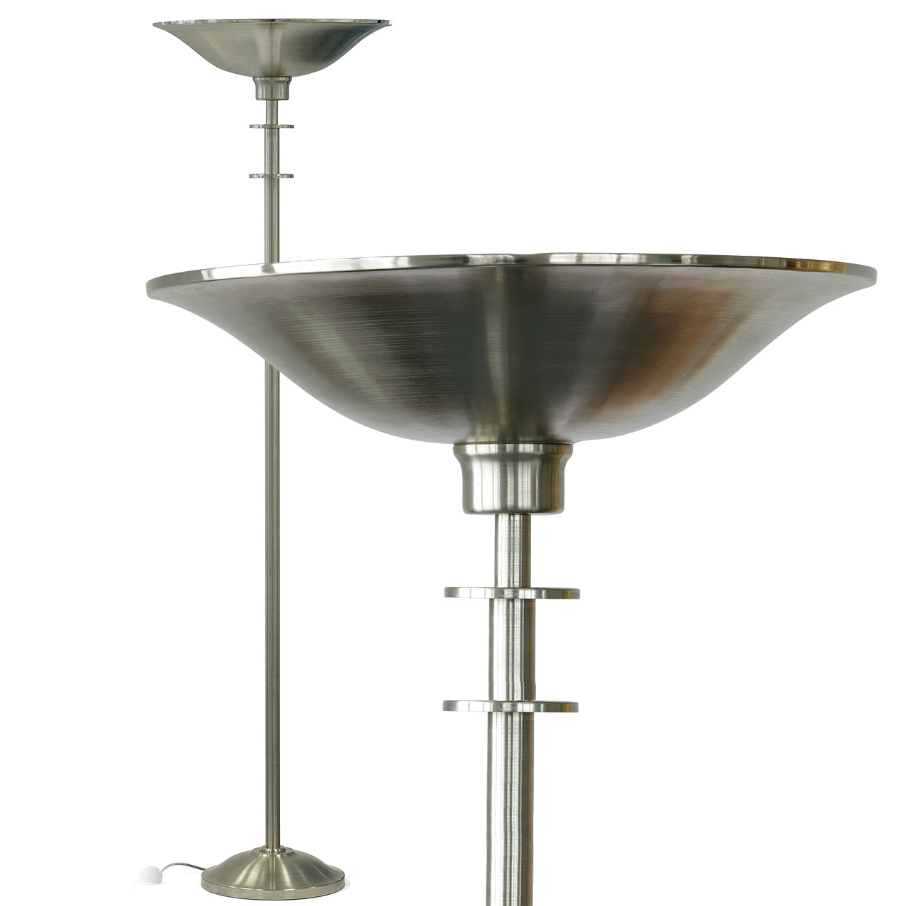 Large Art Deco Torchiere with Brass Shade Ø 49 cm Large Art Deco Torchiere with Brass Shade Ø 49 cm