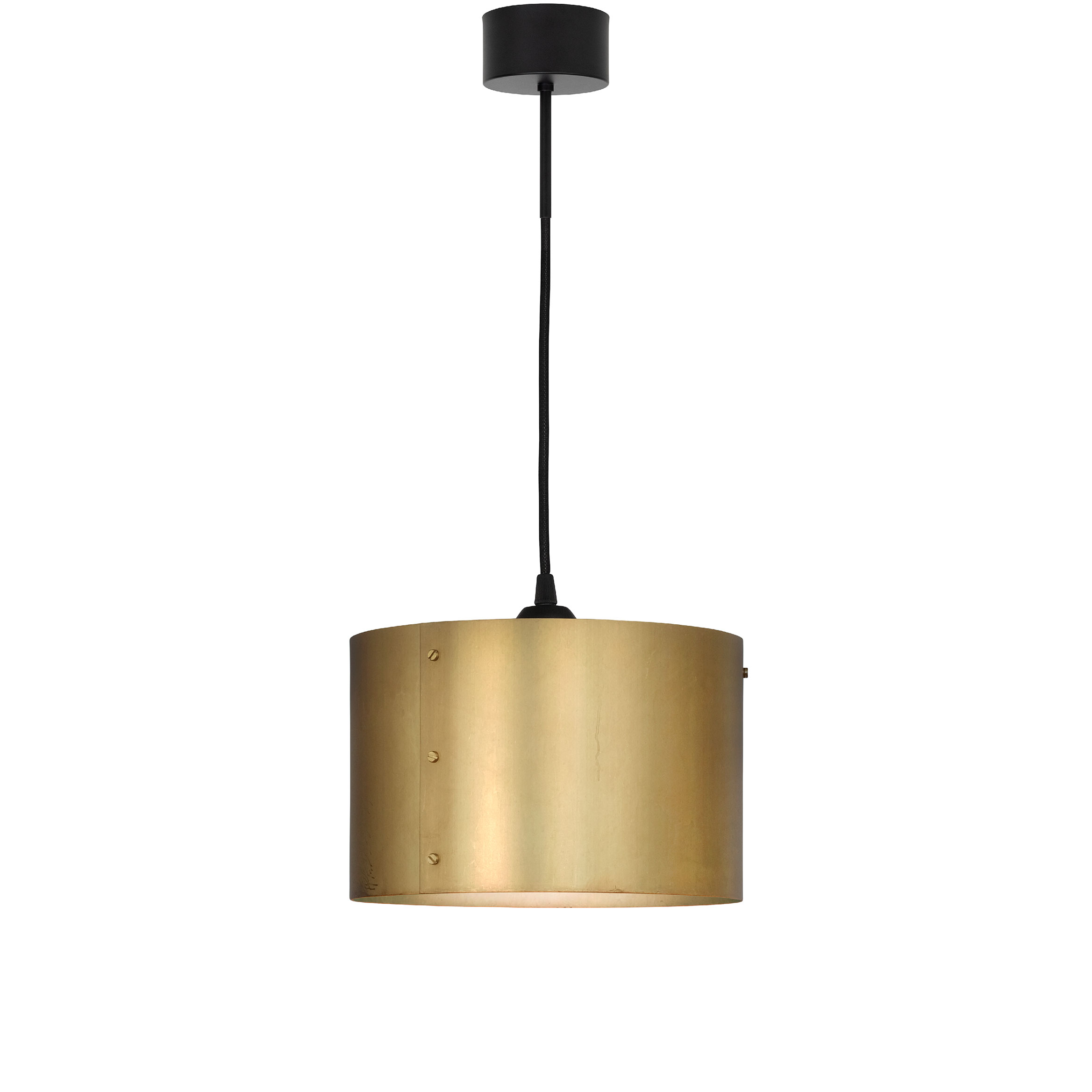 Bild 7: 24 cm-Modell Manufaktur-Pendelleuchte SVERP mit Zylinder-Schirm aus Messing, Ø 15–38 cm: 24 cm-Modell
