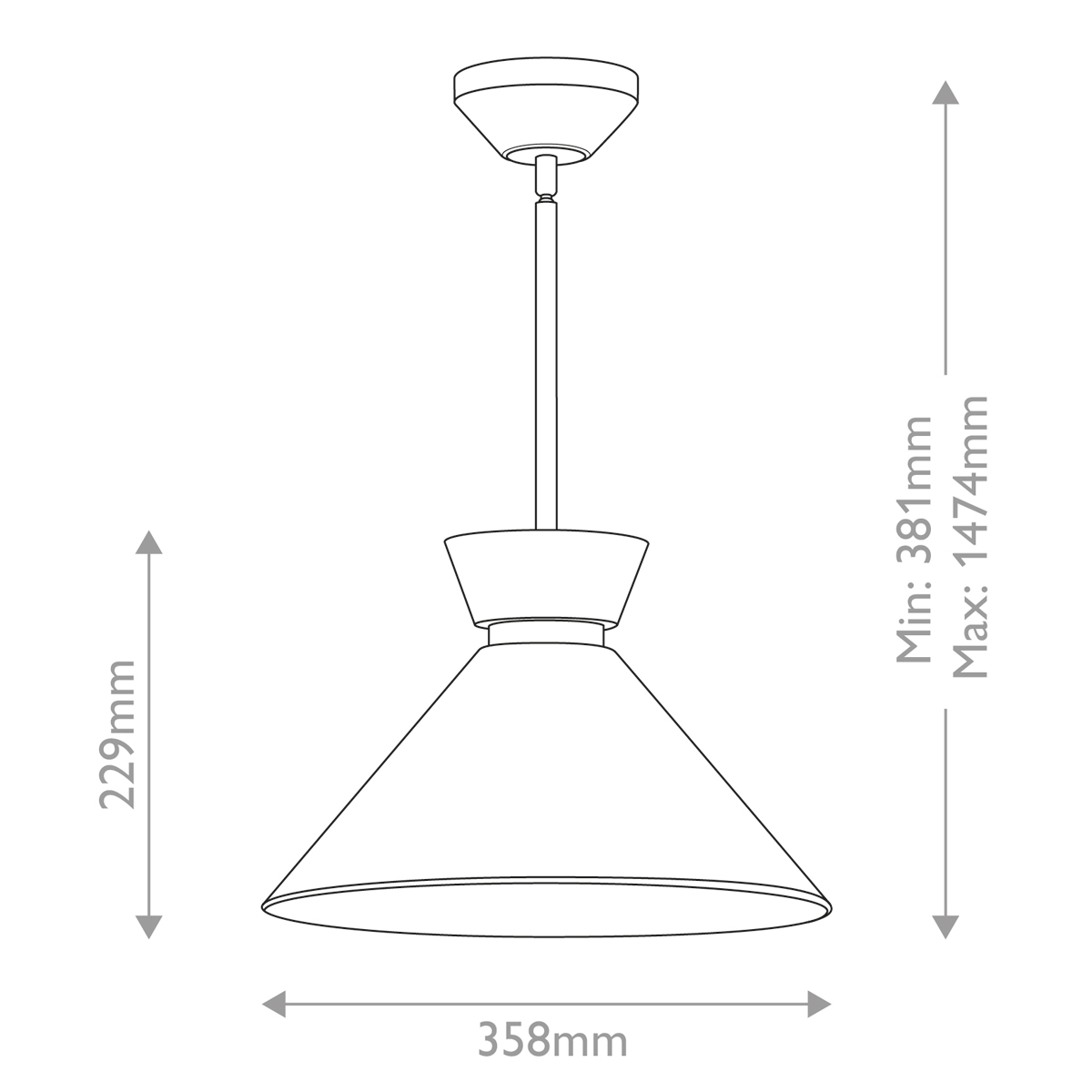 Schwarze Mid-Century-Hängeleuchte mit Opalglas, Bild 7 Schwarze Mid-Century-Hängeleuchte mit Opalglas, Bild 7