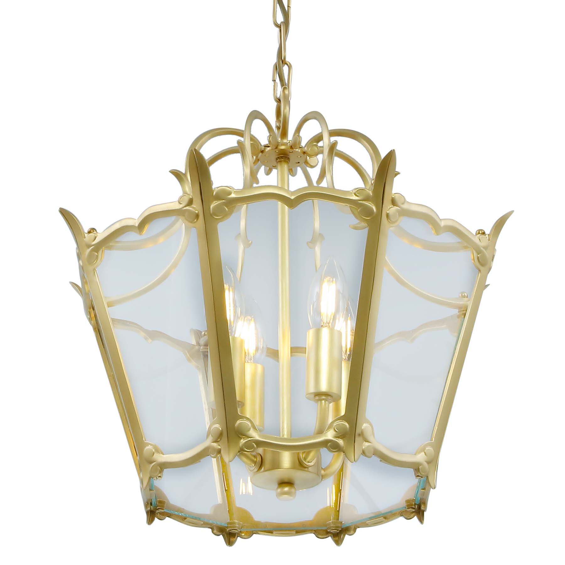 Historische Messing-Laterne mit sechs verglasten Seiten Historische Messing-Laterne mit sechs verglasten Seiten