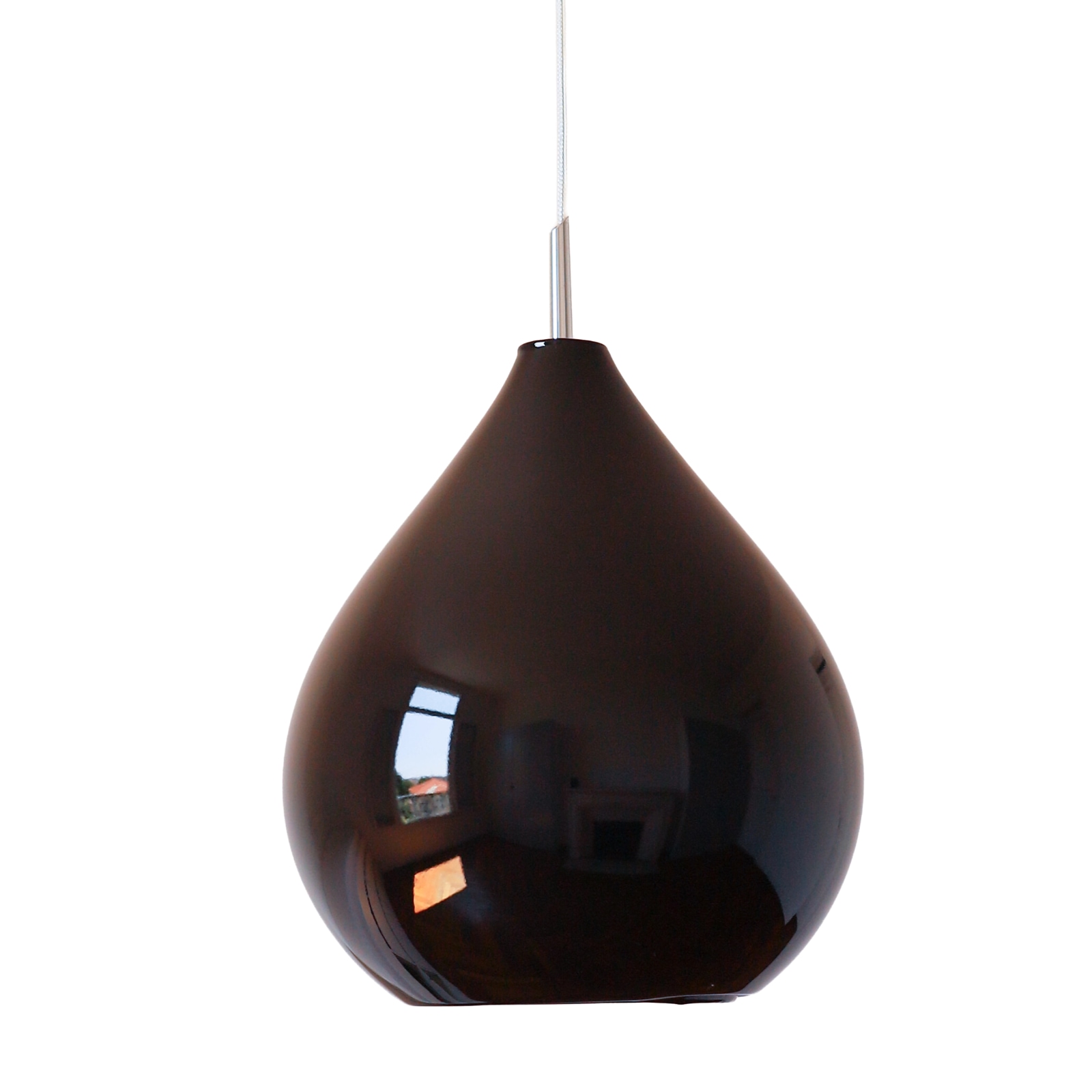 Hängeleuchte CIRCÉ aus dunklem, tropfenförmigem Glas, Bild 5