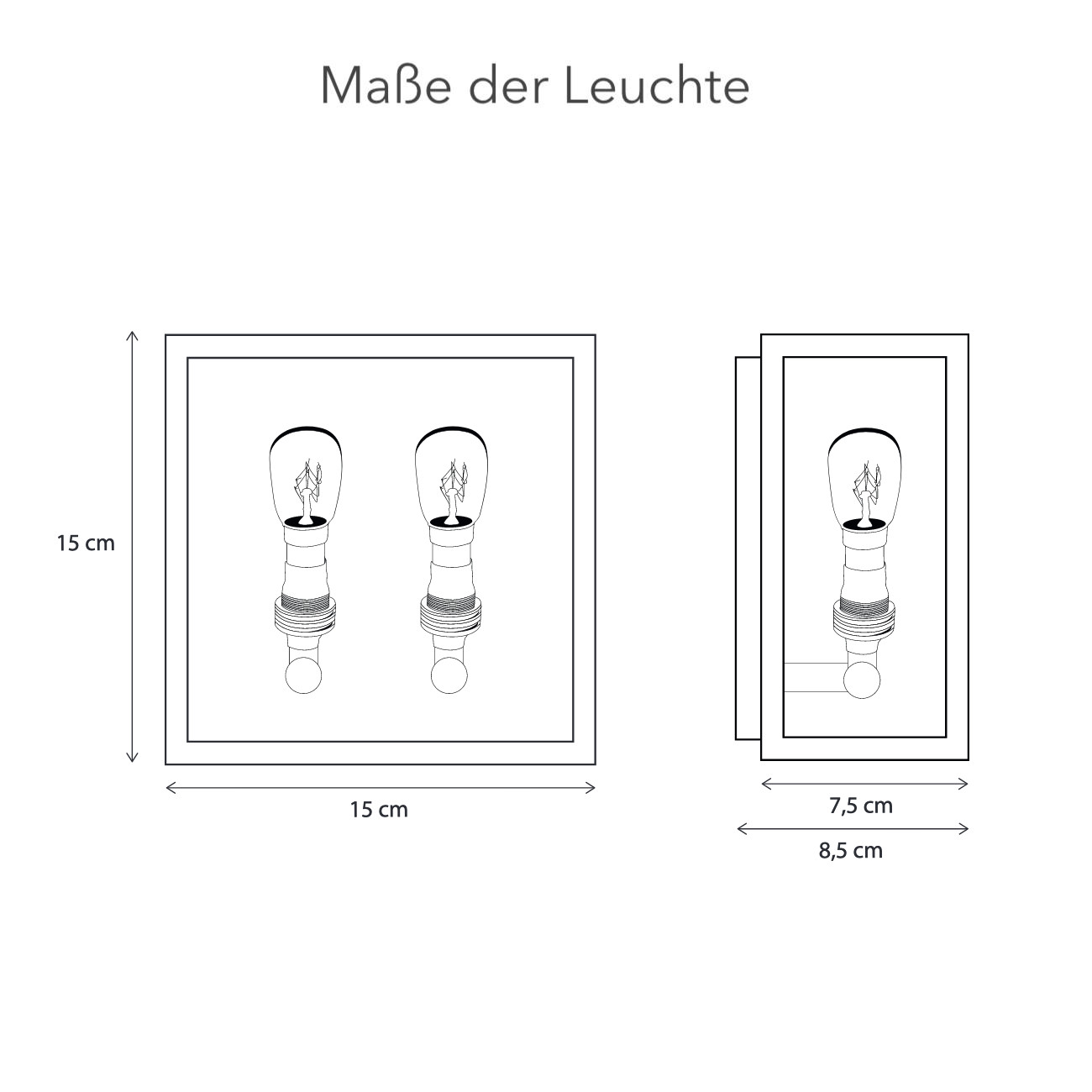 Kleine Kasten-Wandleuchte für zwei Kühlschrankbirnen, Bild 4