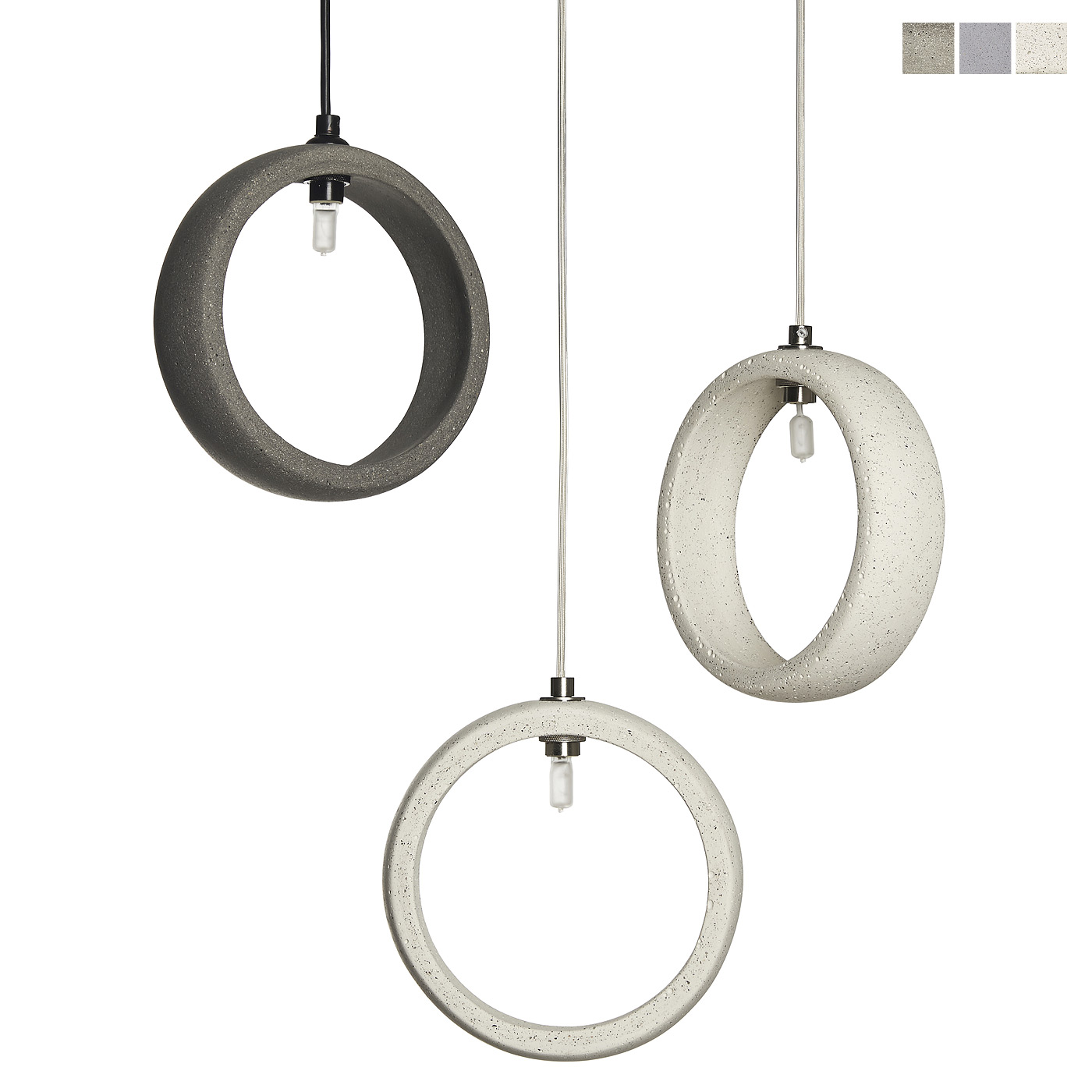 Concrete ring pendant lamp