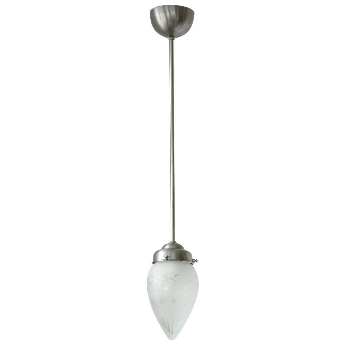 Jugendstil-Pendelleuchte mit geschliffenem Spitzglas Jugendstil-Pendelleuchte mit geschliffenem Spitzglas