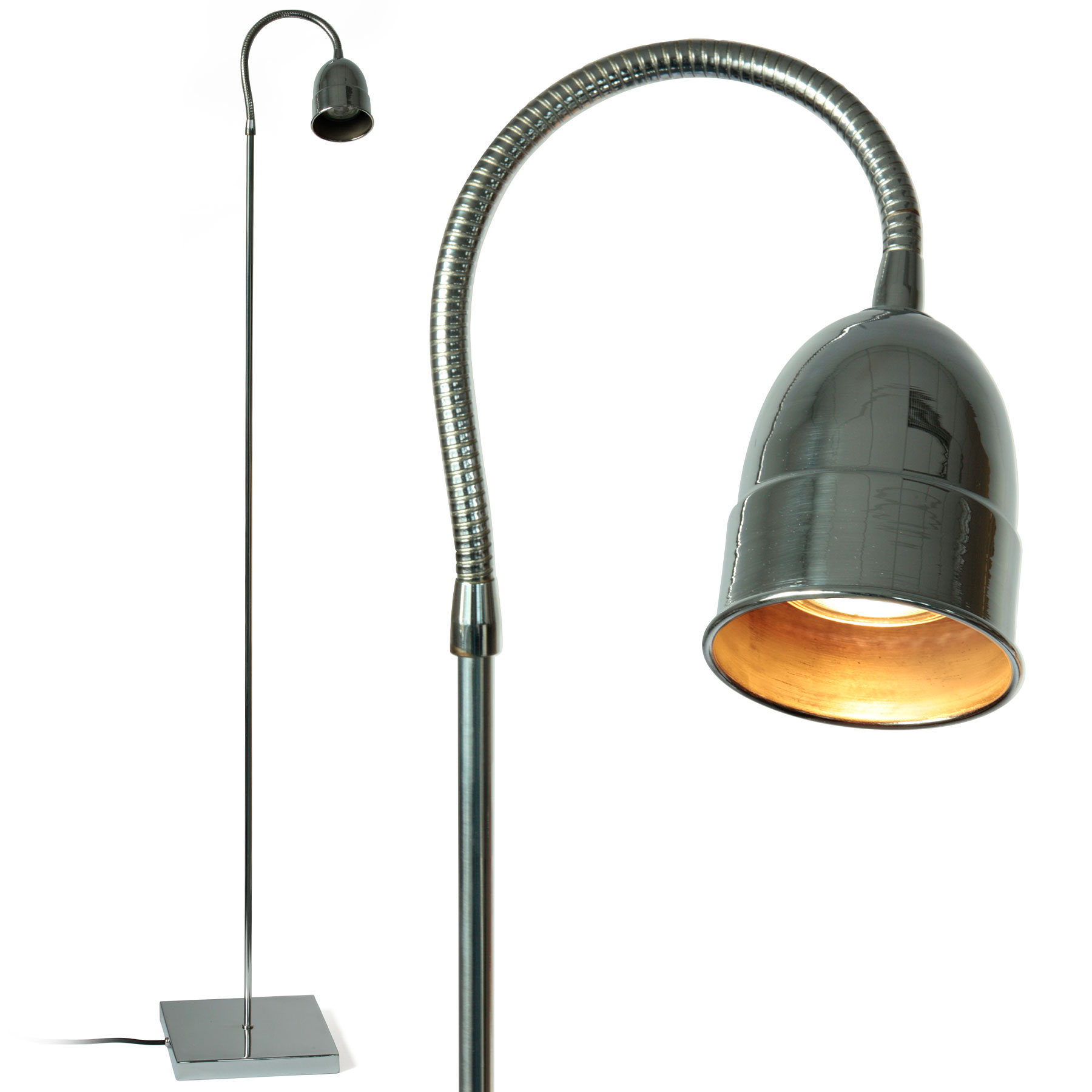 Exclusive Reading Floor Lamp POIR, with Flex-Arm, made in Belgium