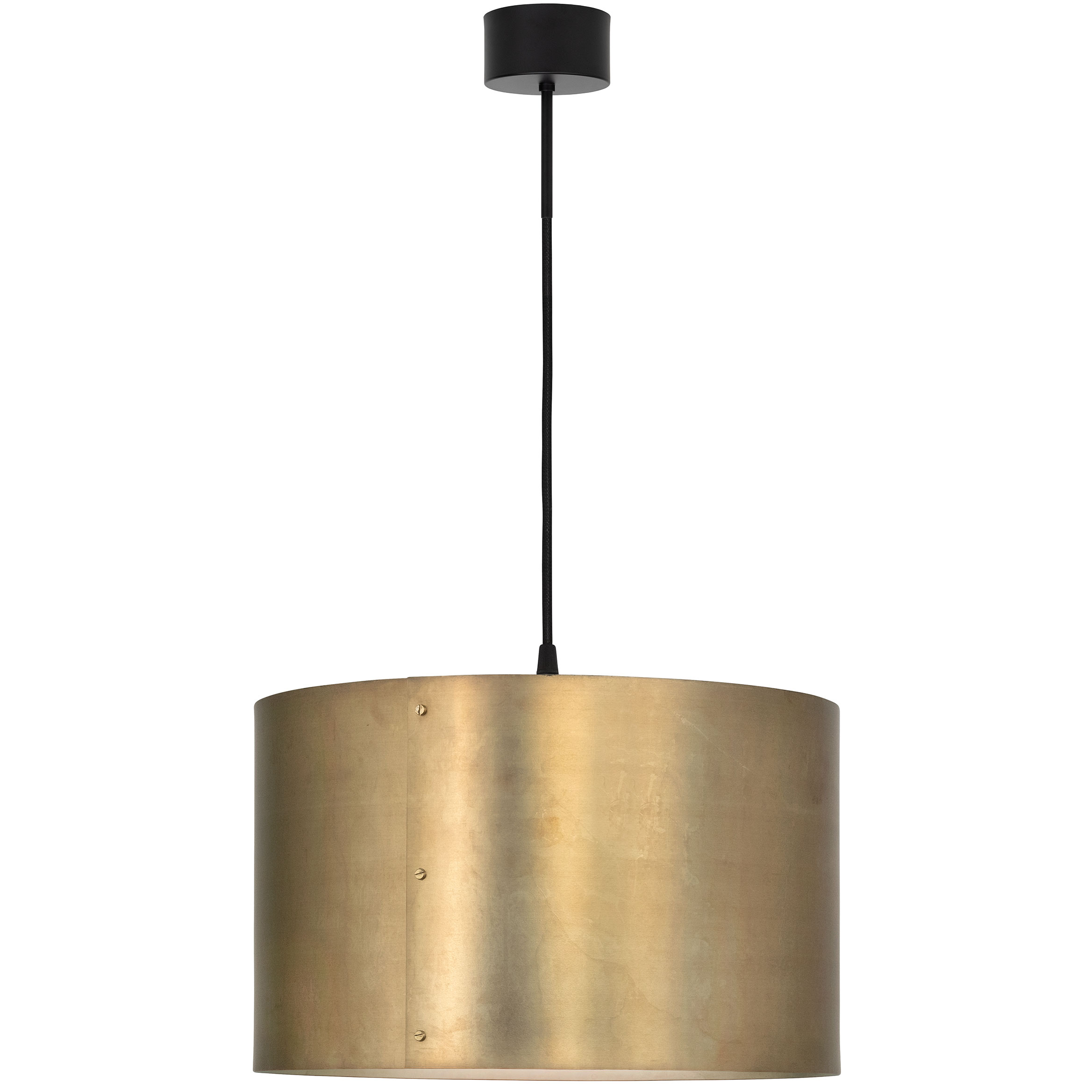 Bild 9: 38 cm-Modell Manufaktur-Pendelleuchte SVERP mit Zylinder-Schirm aus Messing, Ø 15–38 cm: 38 cm-Modell