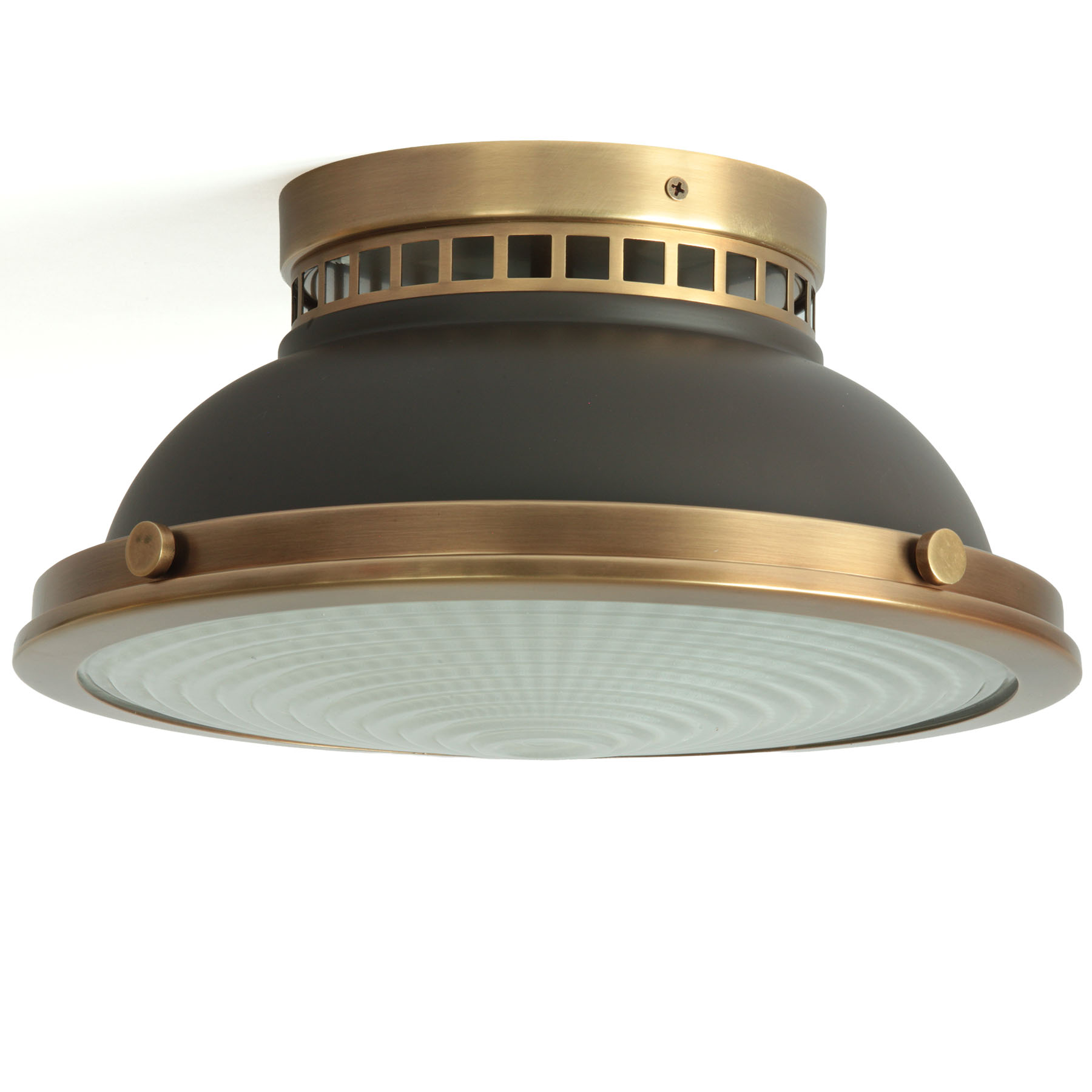 Round Ceiling Light with Pressed Glass Diffuser, Dark Bronze, Ø 32 cm, Fig. 2