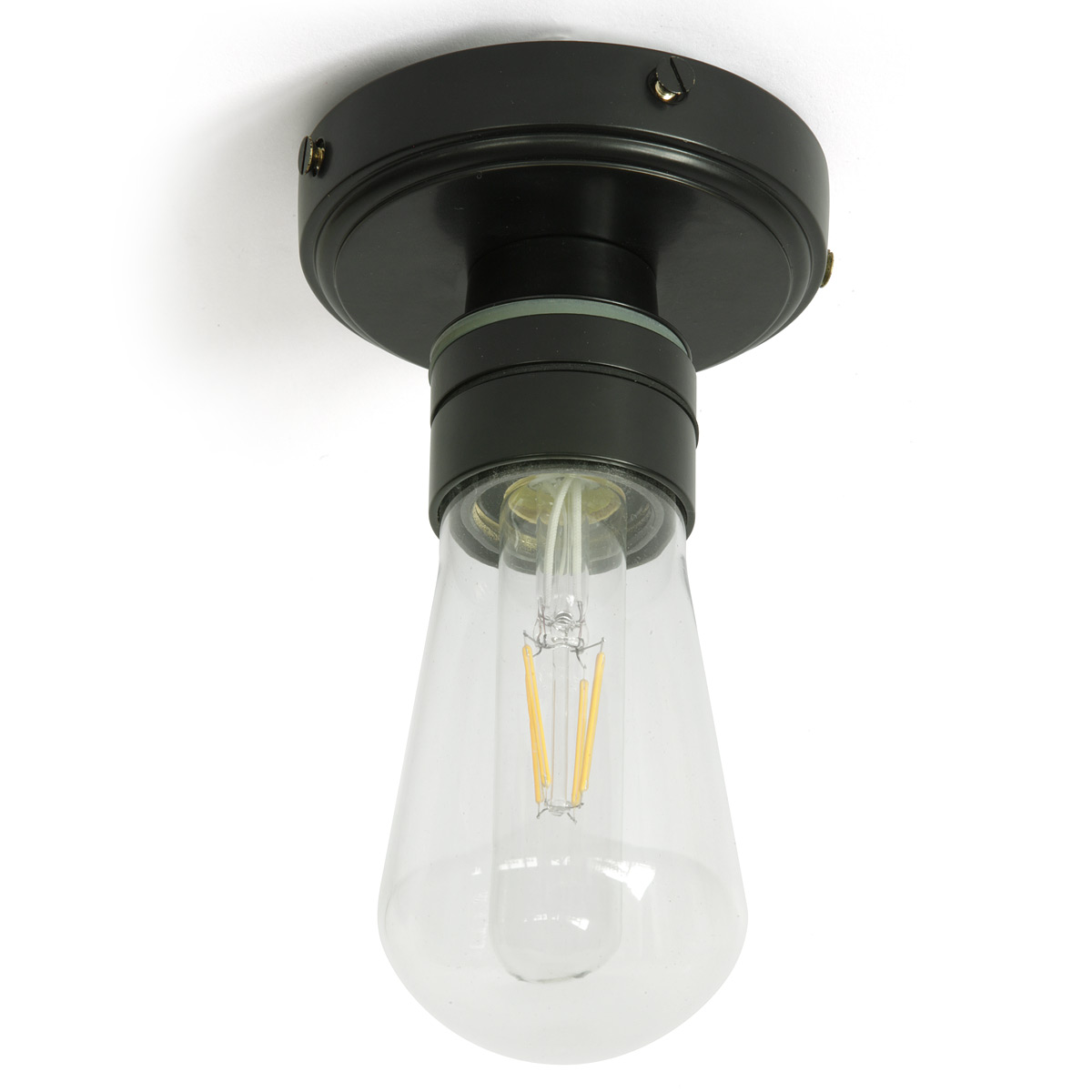 Wasserdichte Glaskolben-Deckenleuchte, IP65, Ø 12 cm Wasserdichte Glaskolben-Deckenleuchte, IP65, Ø 12 cm