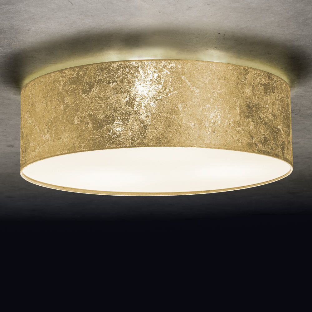 Große, runde Deckenleuchte VITA 3 mit edlem Textilschirm Ø 60 cm Große, runde Deckenleuchte VITA 3 mit edlem Textilschirm Ø 60 cm