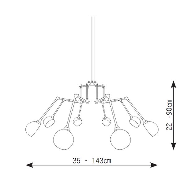 Blickfang: Hängeleuchter OCTOPUS mit acht Gelenkarmen, Bild 21 Blickfang: Hängeleuchter OCTOPUS mit acht Gelenkarmen, Bild 21