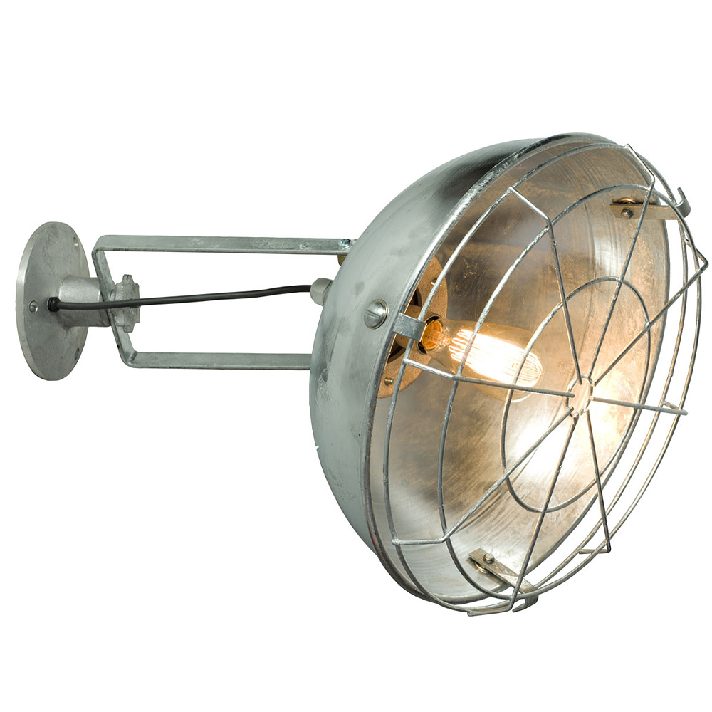Verzinkte Industrie-Wandlampe aus England Ø 42 cm, Bild 1