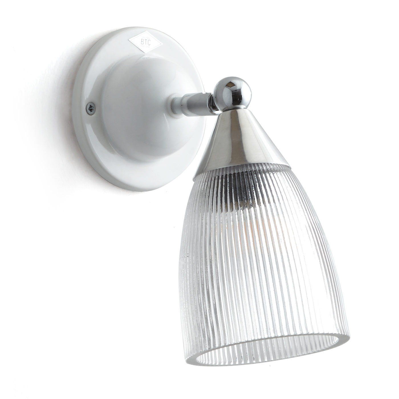 Adjustable wall light MANN with small prismatic glass