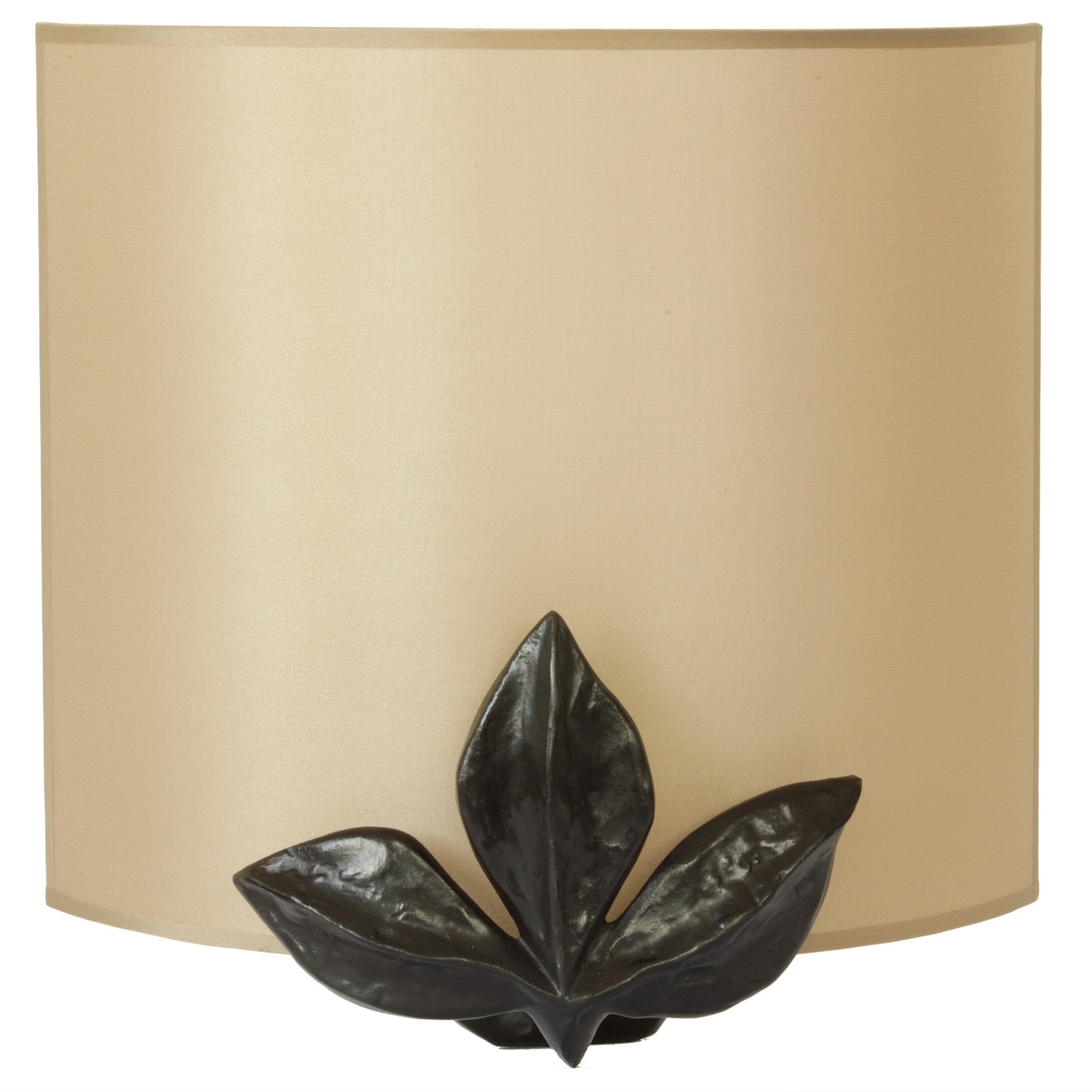 Flache Bronze-Wandleuchte CHARME mit Stoffschirm Flache Bronze-Wandleuchte CHARME mit Stoffschirm
