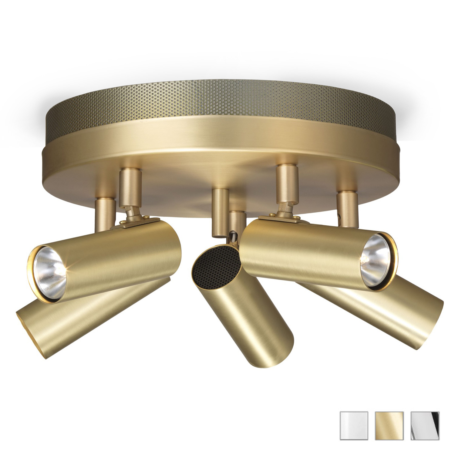 Runde Decken-Strahlerleuchte für 3 oder 5 Spots PUCK Ø 27 cm Runde Decken-Strahlerleuchte für 3 oder 5 Spots PUCK Ø 27 cm