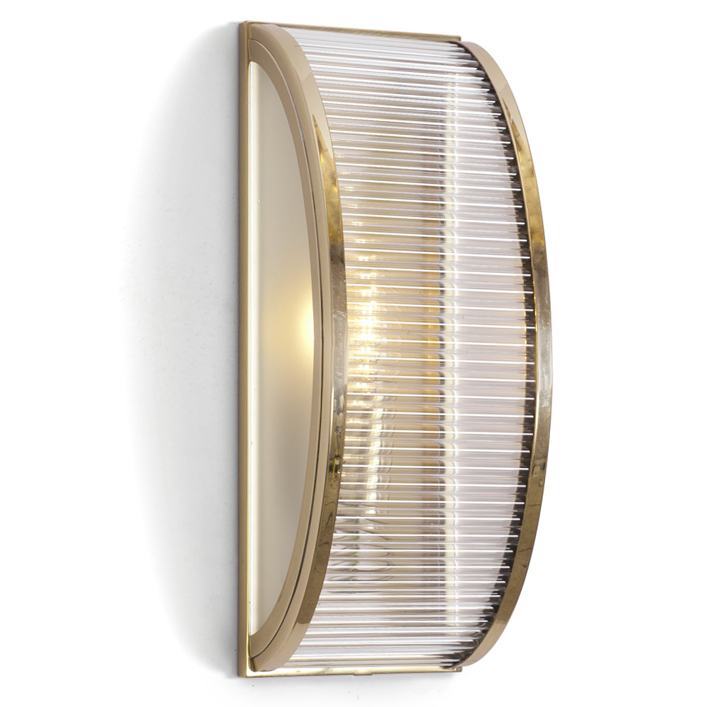 Halbrunde Art Déco-Wandleuchte mit Glasstäbchen ORLY vertikal Halbrunde Art Déco-Wandleuchte mit Glasstäbchen ORLY vertikal
