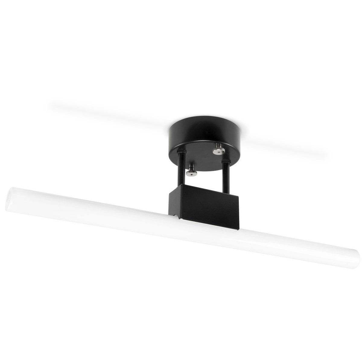 BAR 160 Minimalistische Deckenleuchte für Linienlampe 30/50 cm: Deckenleuchte mit Linienlampe, hier in Schwarz
