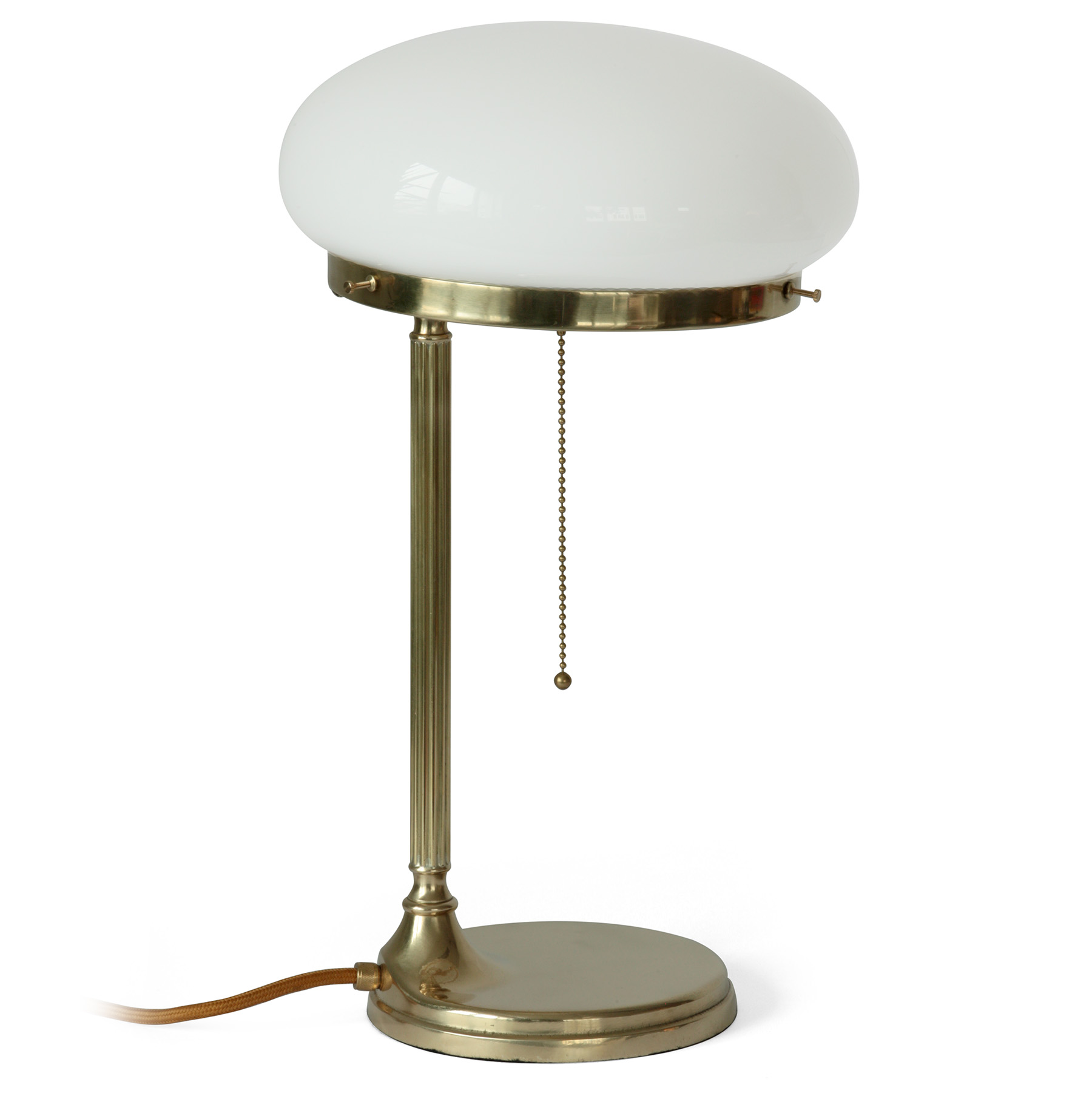 Fig. 3: Zu sehen in Messing poliert, unlackiert Art Nouveau Table Lamp, Classic Brass Design with "Mushroom" Glass: Zu sehen in Messing poliert, unlackiert
