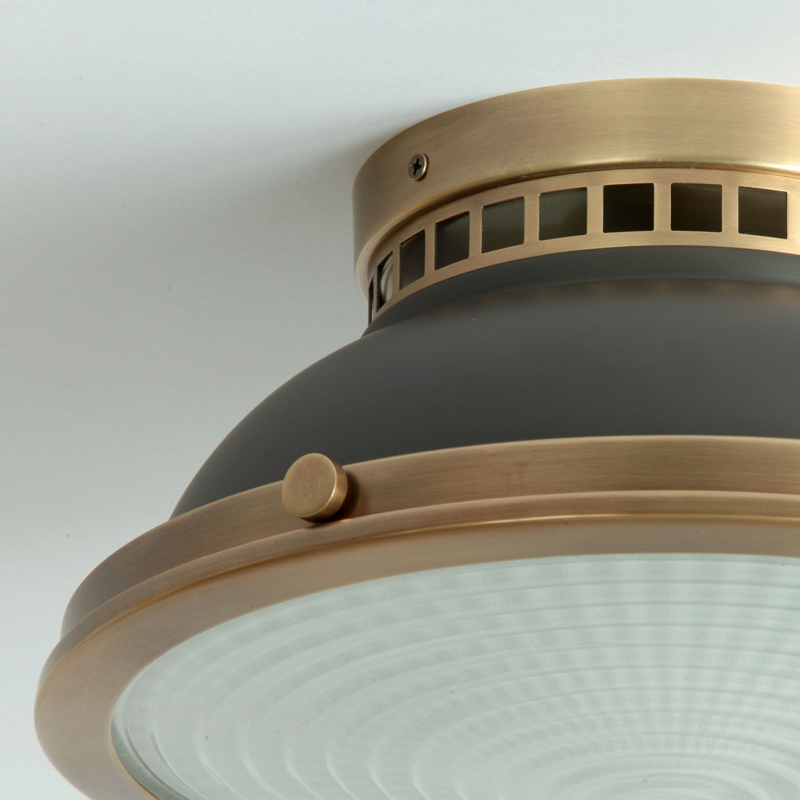 Round Ceiling Light with Pressed Glass Diffuser, Dark Bronze, Ø 32 cm, Fig. 5