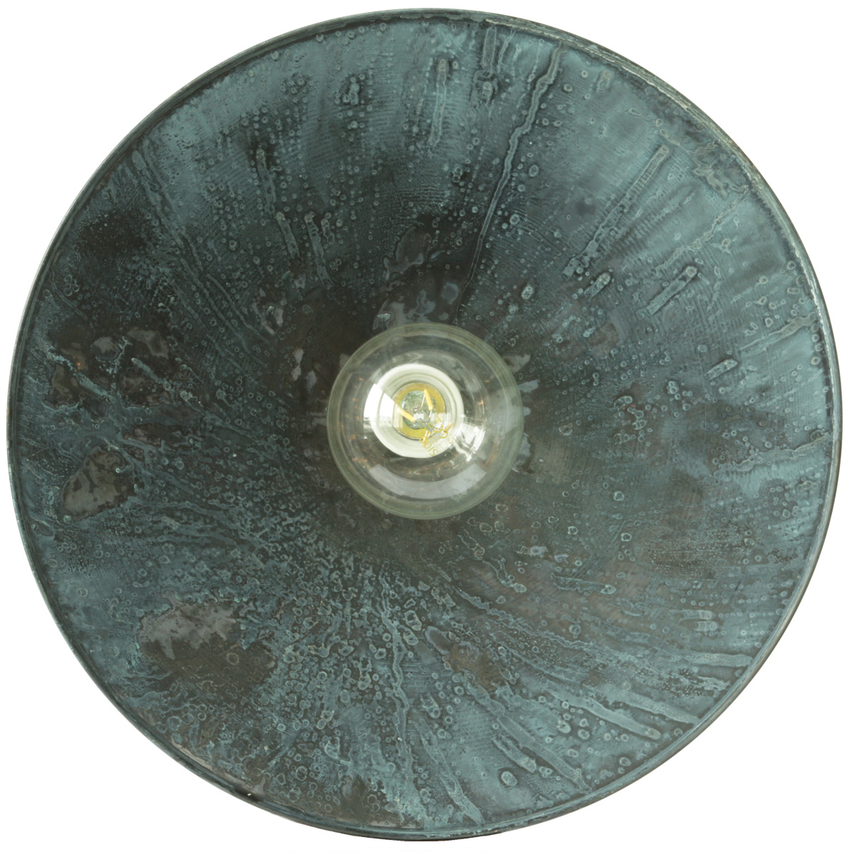 Bild 9: Reflektordurchmesser 400 mm, Kupfer patiniert BINGEN Hängeleuchte mit flachem Kupfer-Schirm, Ø 16-40 cm: Reflektordurchmesser 400 mm, Kupfer patiniert