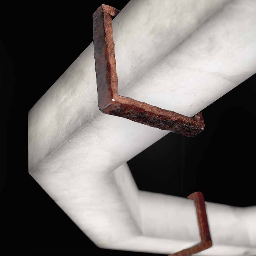 Geschmiedeter Hängeleuchter EFESTO mit Alabaster-Oktagon, 60/80 cm, Bild 8