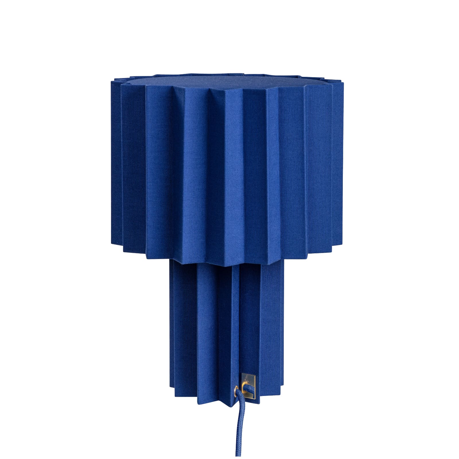 Bild 17: Modell in Blau Tischleuchte PLISSÉ aus kunstvoll gefaltetem Gewebe: Modell in Blau