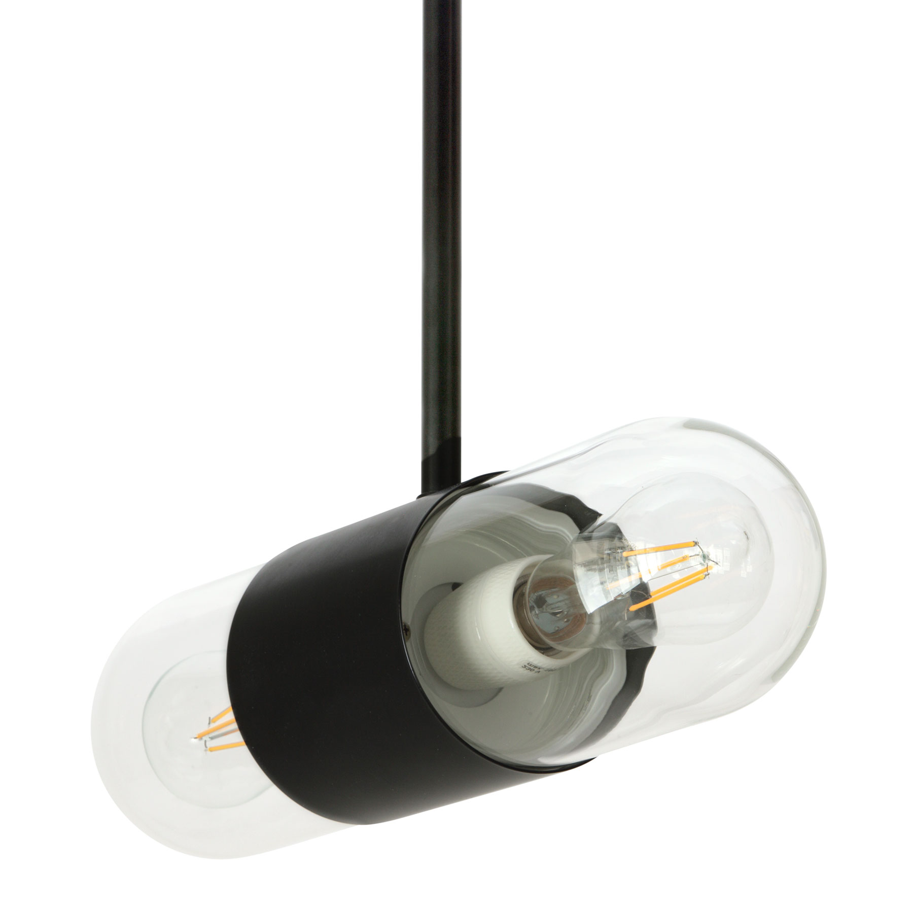 Hängeleuchte mit zwei Glas-Zylindern PILL