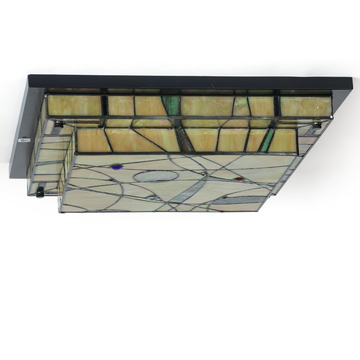 Quadratische Deckenleuchte in Tiffany-Technik 50 cm: (ausgeschaltet)