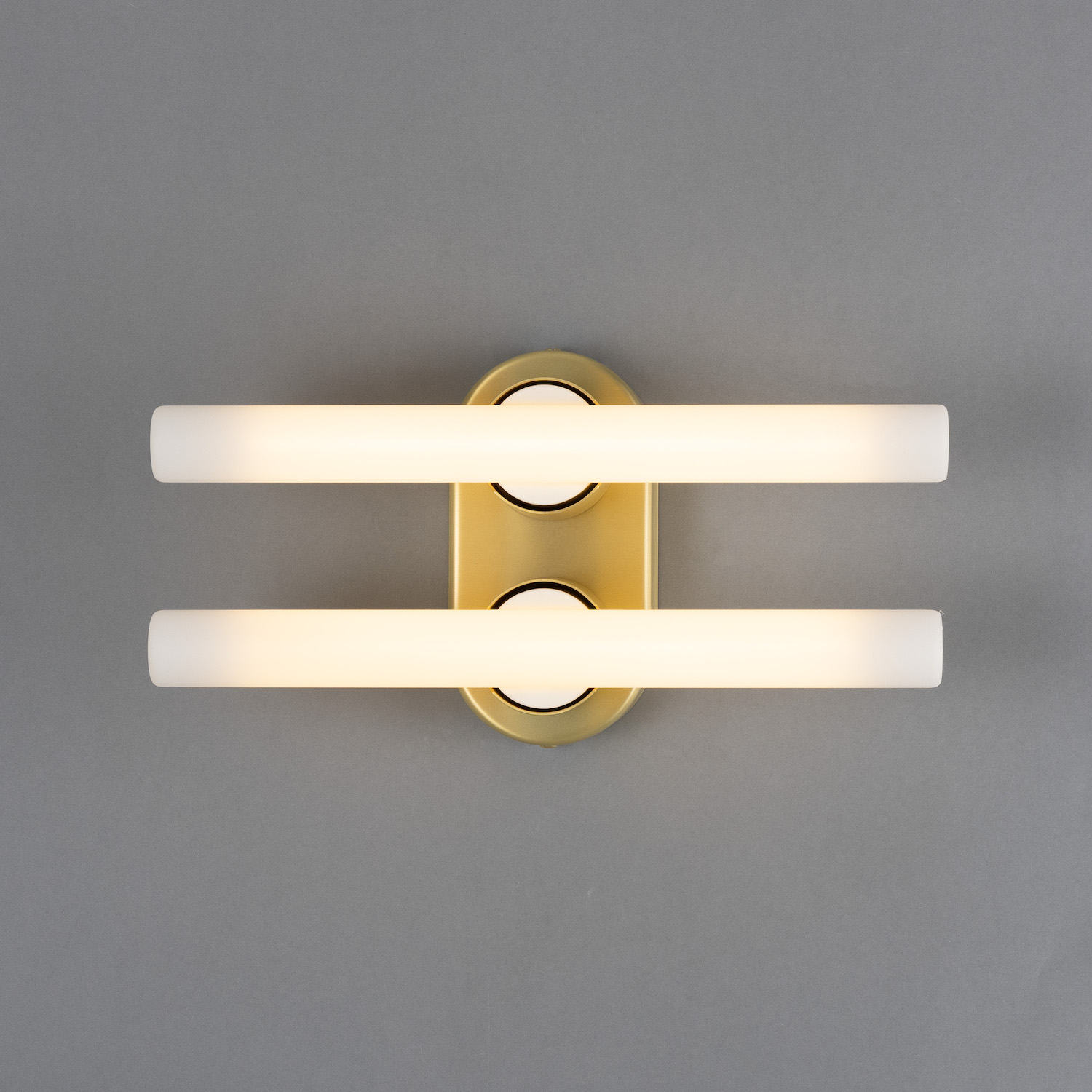 Double Brass Wall or Mirror Light: Messing satiniert, Modell 1