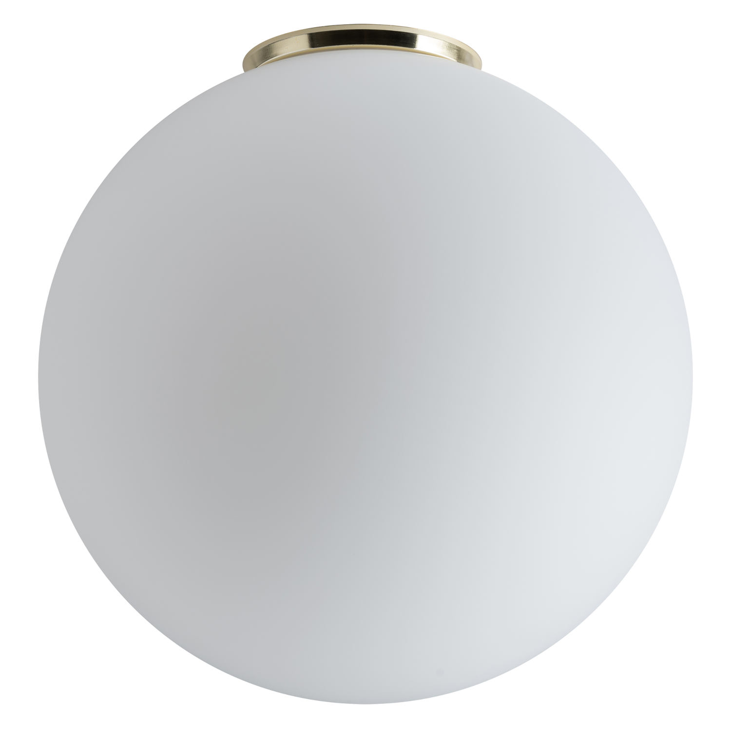 Schlichte LED-Deckenleuchte mit Kugel-Opalglas SPHERA, IP65, Ø 20–40 cm: Ø 40 cm, Messing