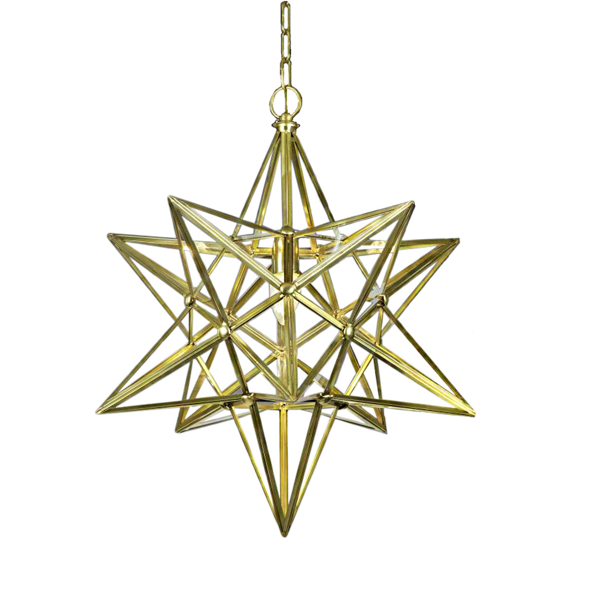 Weihnachtsstern-Hängeleuchte aus Messing (sechs Größen), Bild 3 Weihnachtsstern-Hängeleuchte aus Messing (sechs Größen), Bild 3