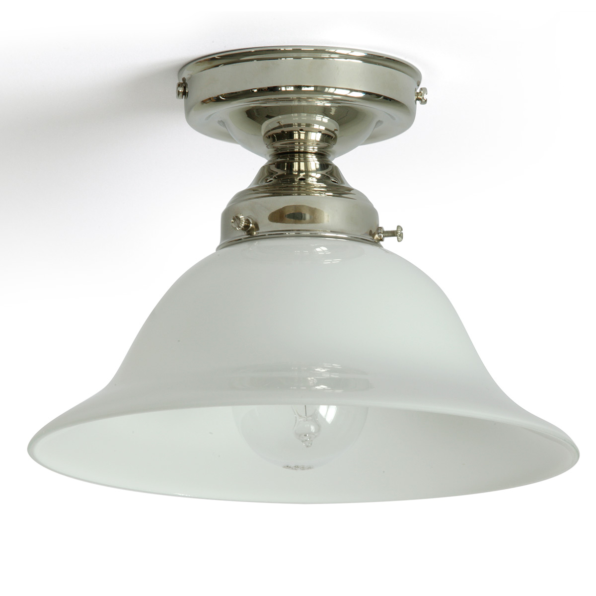 Nostalgic ceiling lamp brass with bell shade