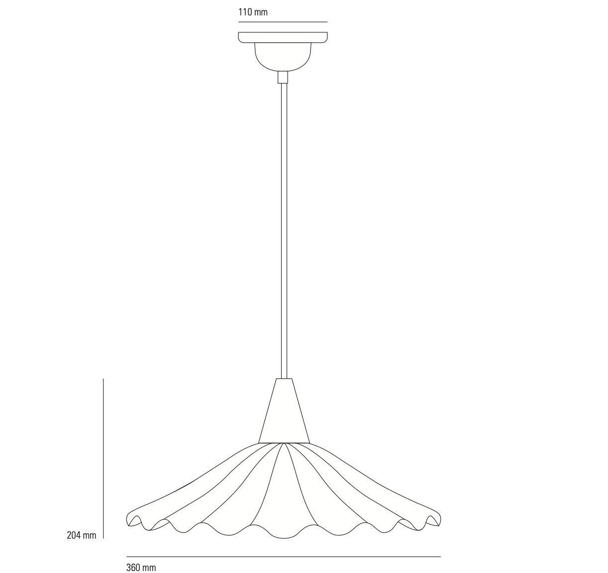 Tisch-Hängeleuchte mit gewelltem Porzellanschirm CHRISTIE 36, Fig. 8