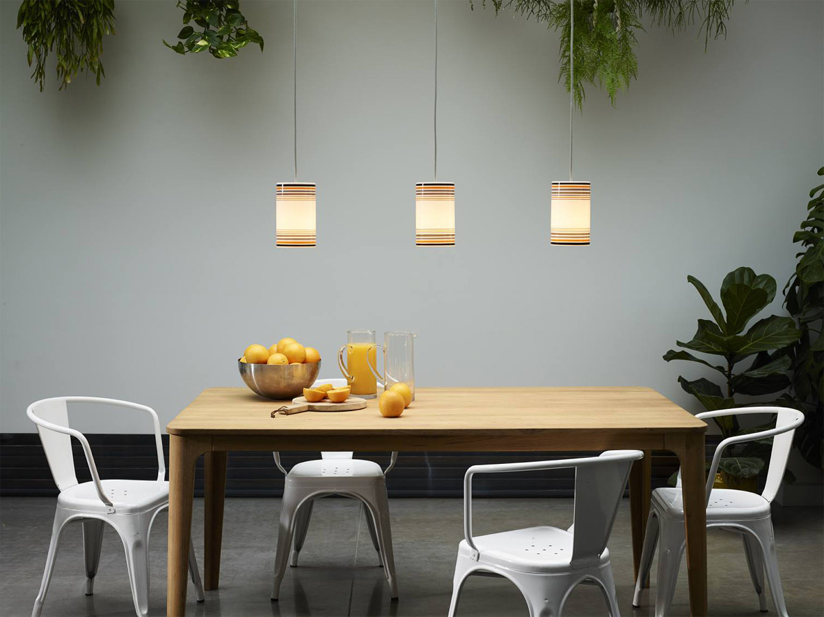 Gestreifte Pendellampe aus Porzellan MAY Size 2, blau oder orange, Bild 9 Gestreifte Pendellampe aus Porzellan MAY Size 2, blau oder orange, Bild 9