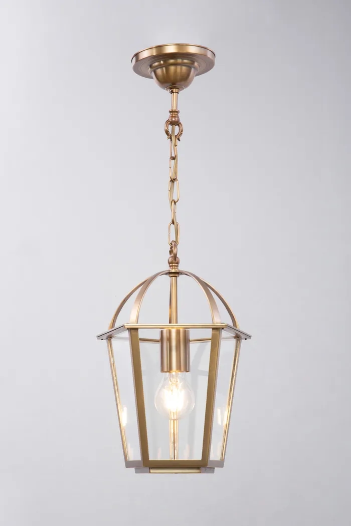 Klassische Hänge-Laterne aus Messing, 5-seitig verglast, Bild 4 Klassische Hänge-Laterne aus Messing, 5-seitig verglast, Bild 4
