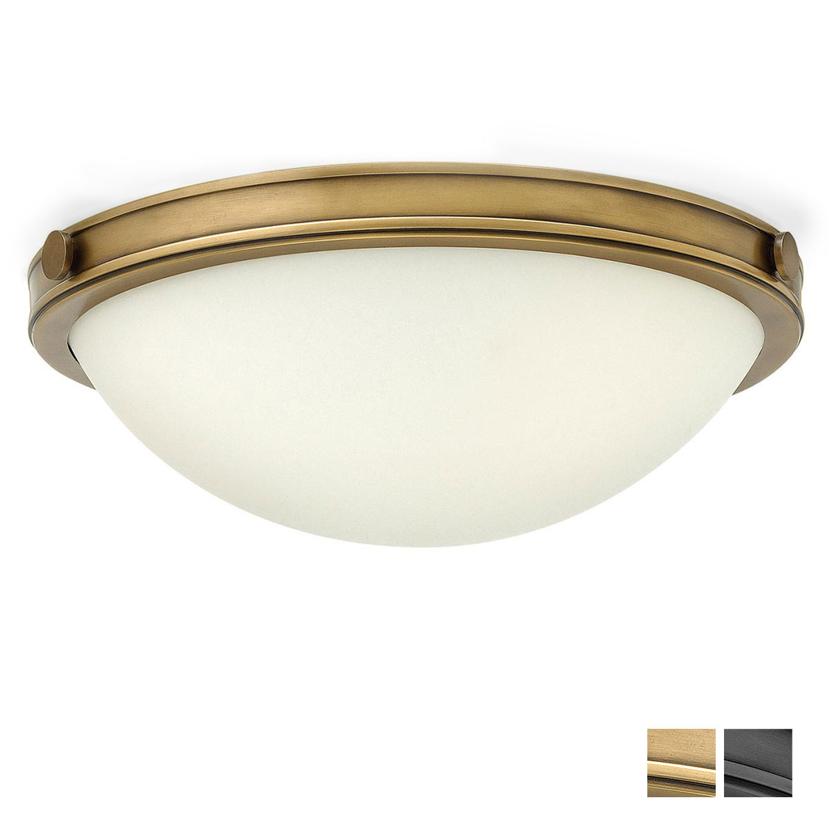 Flush Ceiling Light with Opal Glass Dome, Ø 35 cm
