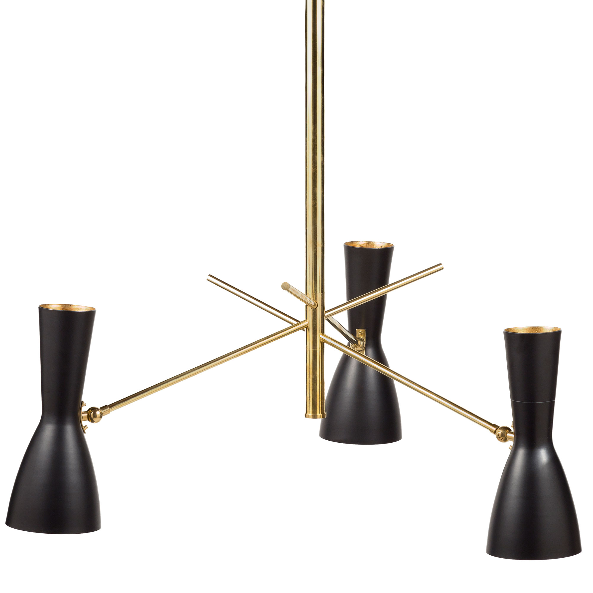 Dreiarmiger italienischer Leuchter im klassischen 50er Jahre-Design Dreiarmiger italienischer Leuchter im klassischen 50er Jahre-Design