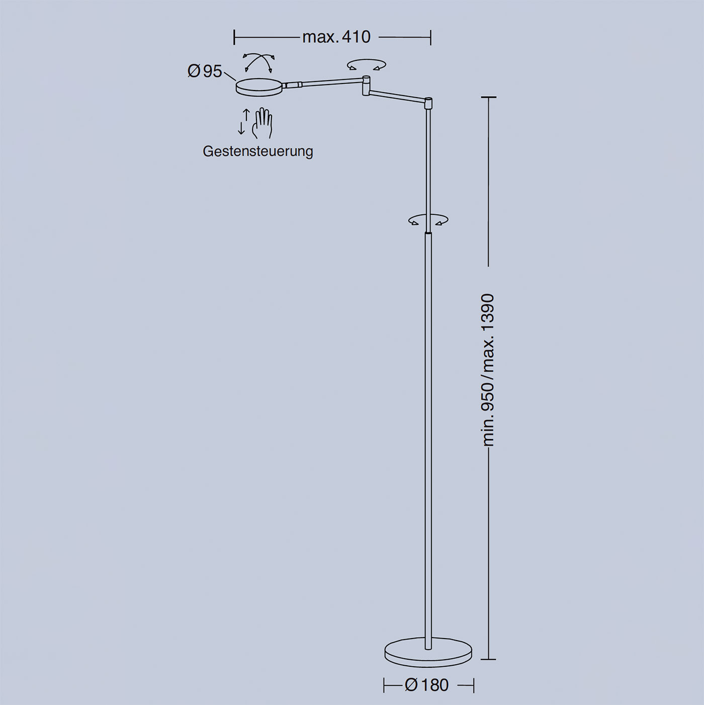 Lichtstarke Leseleuchte ESPRII mit High-End-LED und Gestensteuerungs-Dimmer, Bild 11