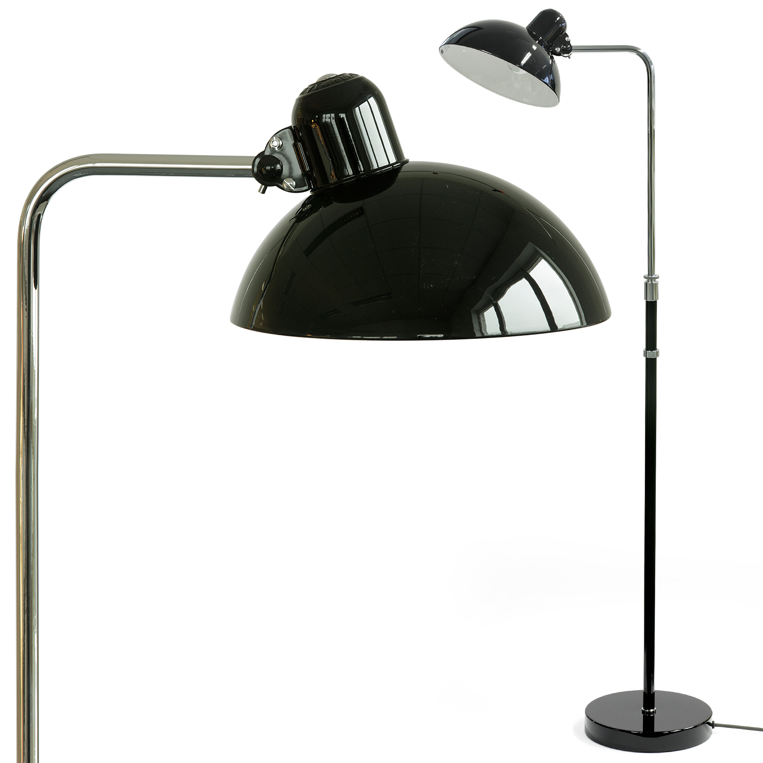 Originale Bauhaus-Stehlampe 6580-F von Christian Dell in schwarz