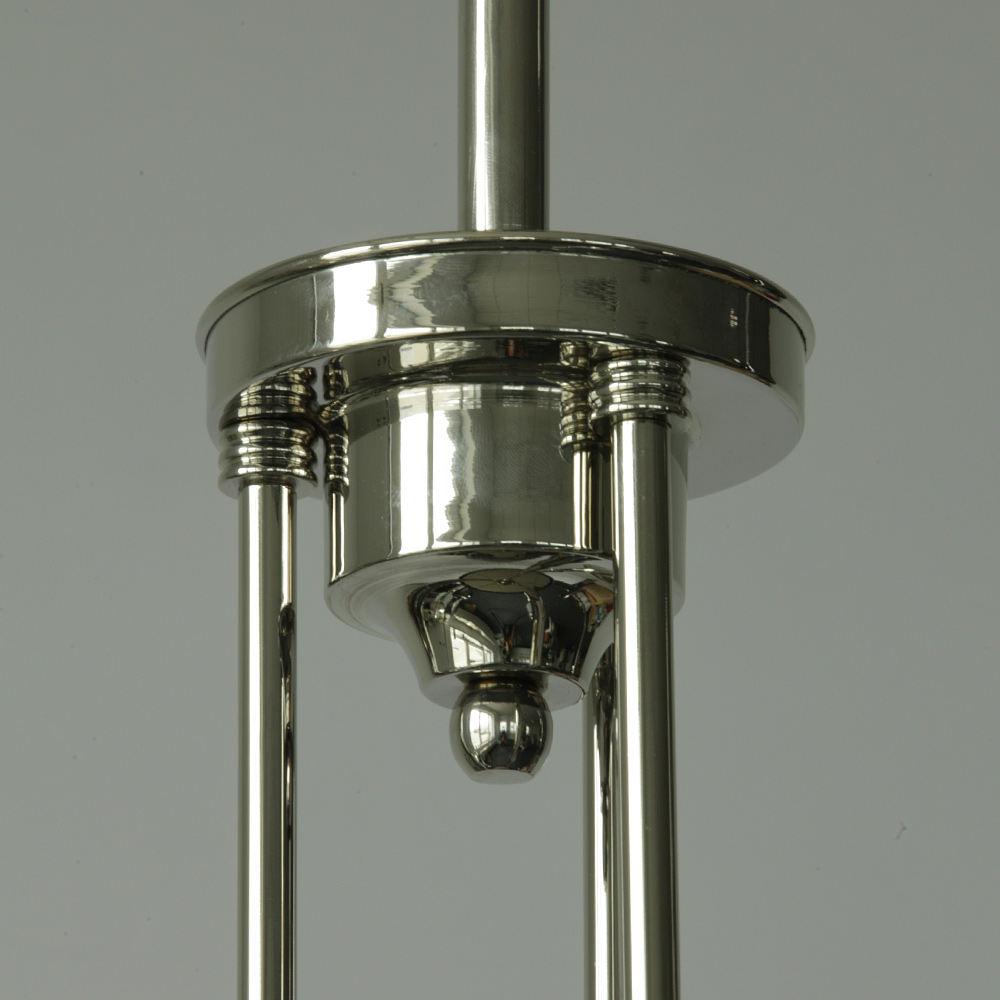 Bild 4: hochglanz vernickelt Art déco-Leuchter mit Dekorschliffgläsern ALTO ADIGE 6: hochglanz vernickelt