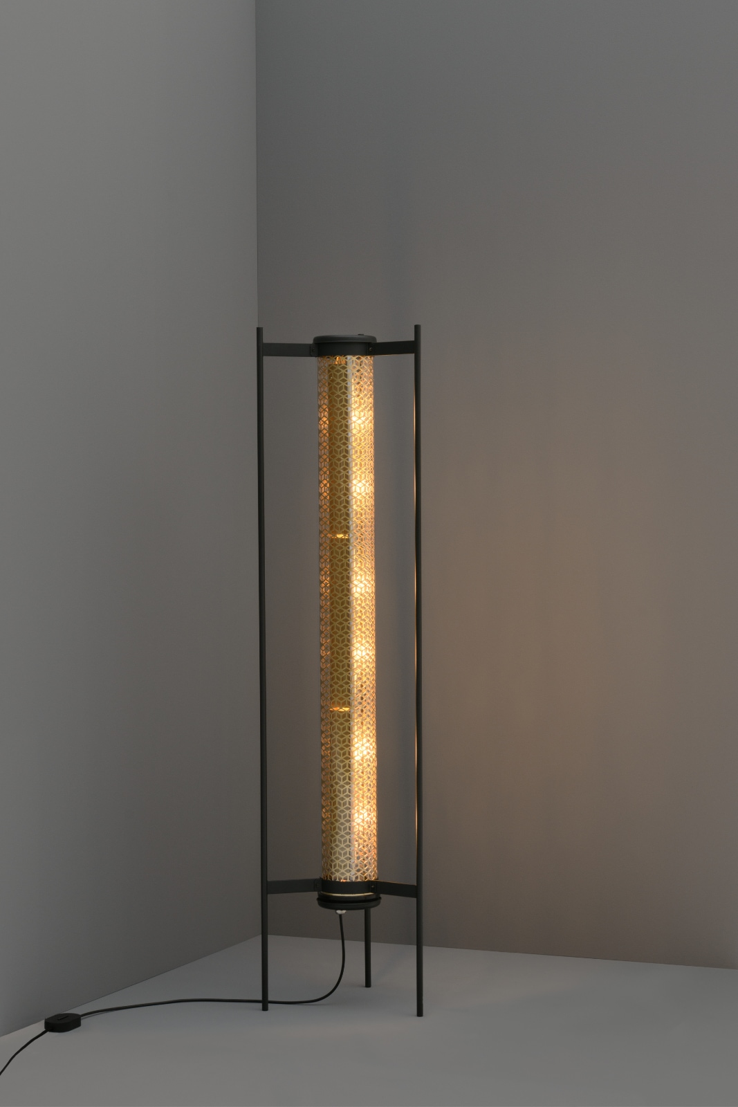 VENDÔME FLOOR Design Floor Light with Golden Perforated Grid, Fig. 7 VENDÔME FLOOR Design Floor Light with Golden Perforated Grid, Fig. 7