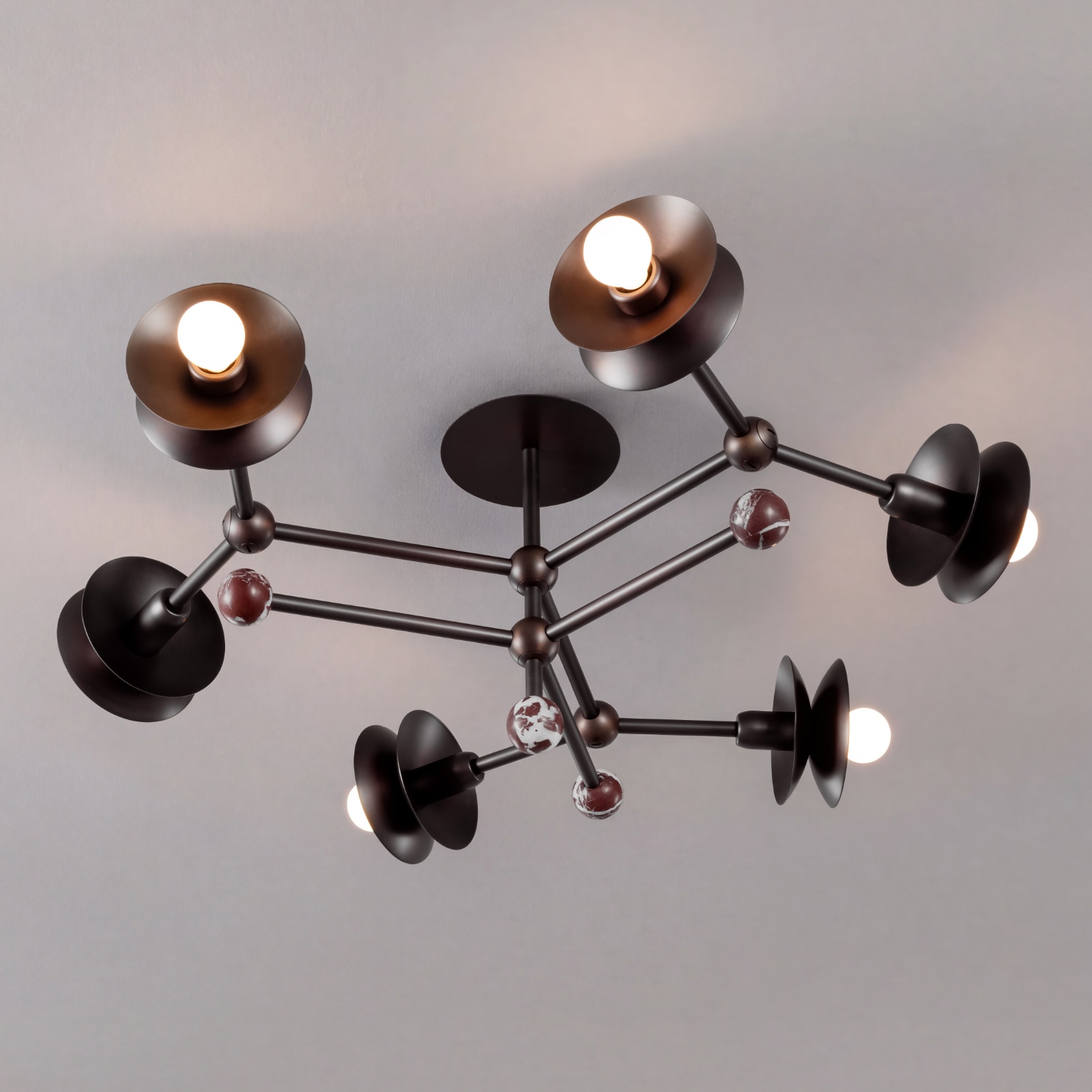 Unique Brass and Marble Chandelier BABYLON 6