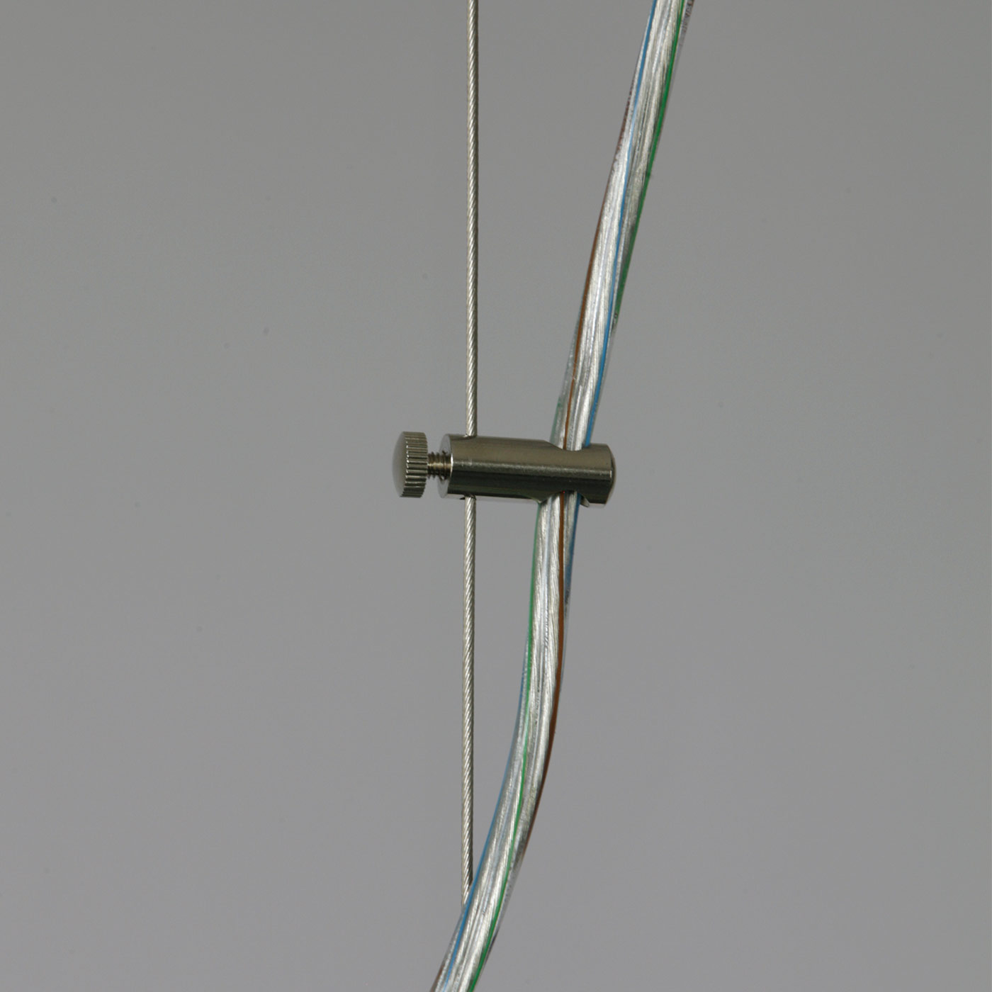 Kugel-Pendelleuchte ADRIANA mit Stahlseil Ø 20–60 cm: Lieferung mit 100/200 cm Stahlseil, Zuleitung mit transparentem PVC-Kabel