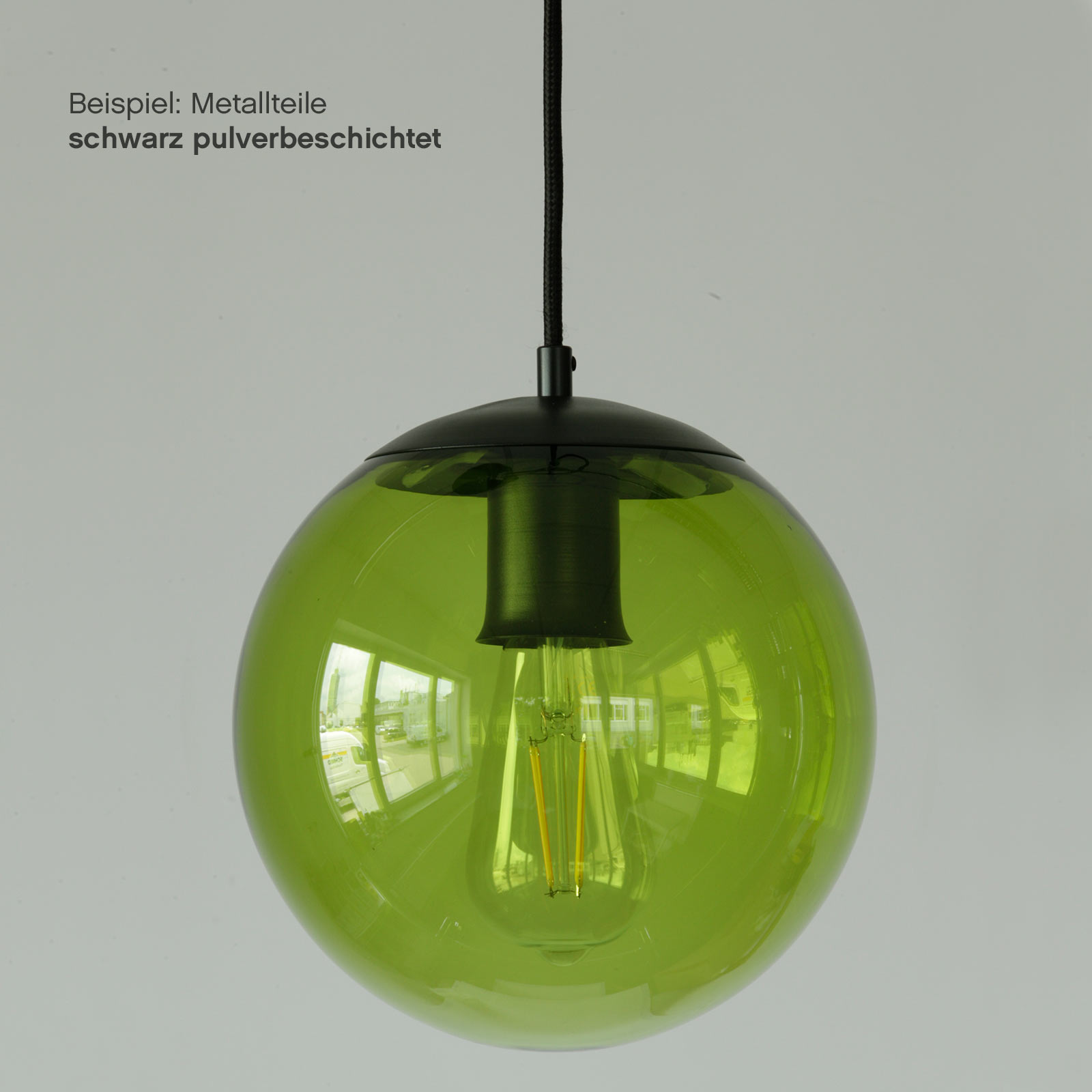 Kugel-Pendelleuchte mit gefärbtem oder klarem Glas Ø 22 cm – Casa Lumi