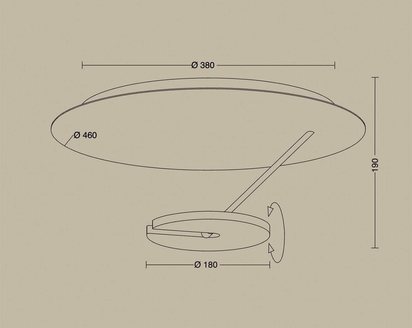 Bright Ceiling Light SUPERNOVA DISC for Indirect Lighting, Ø 46 cm, Fig. 6