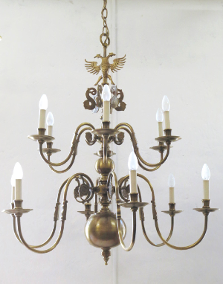 Two-tiered twelve-flame Flemish chandelier Two-tiered twelve-flame Flemish chandelier