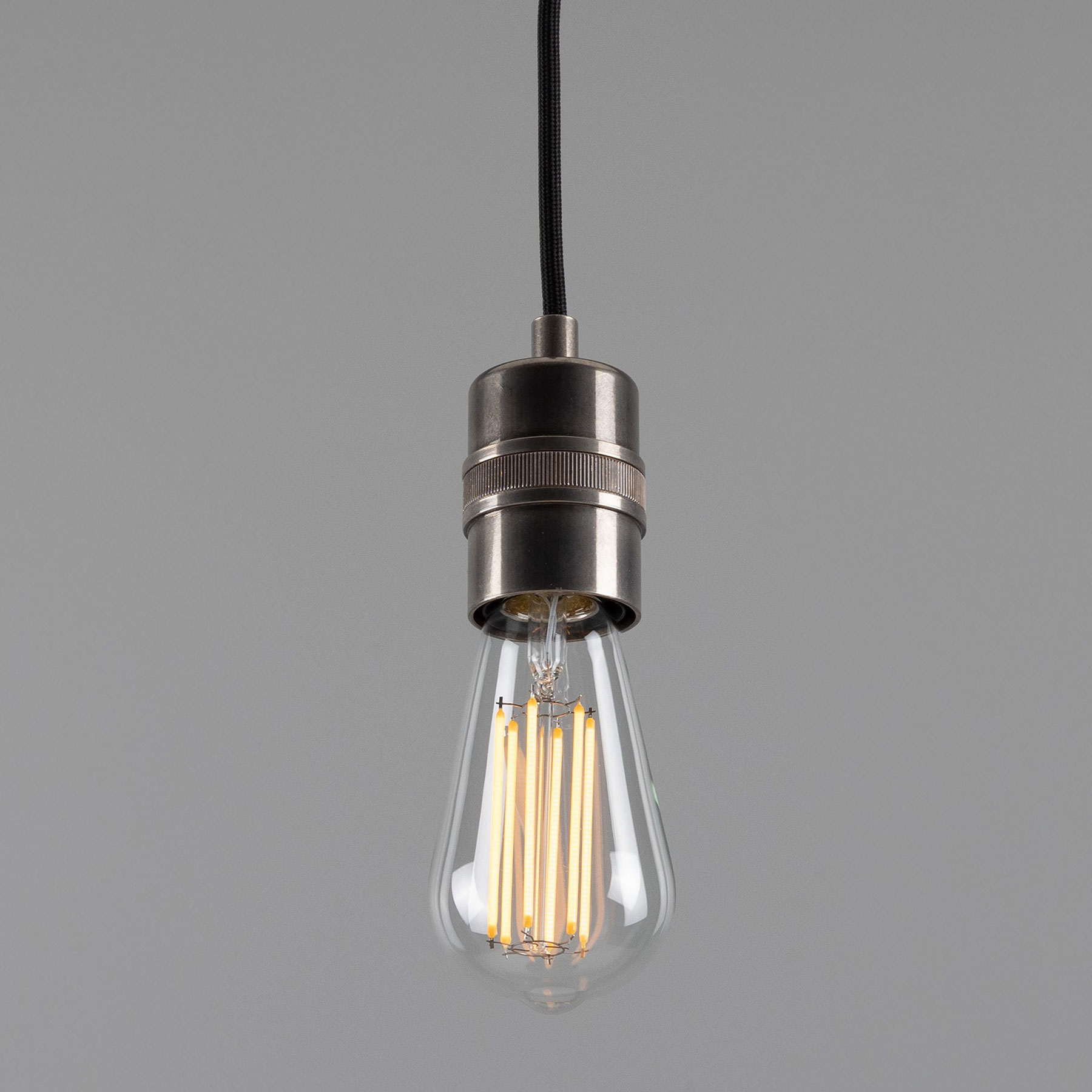 Minimalist bulb holder pendant in various brass finishes