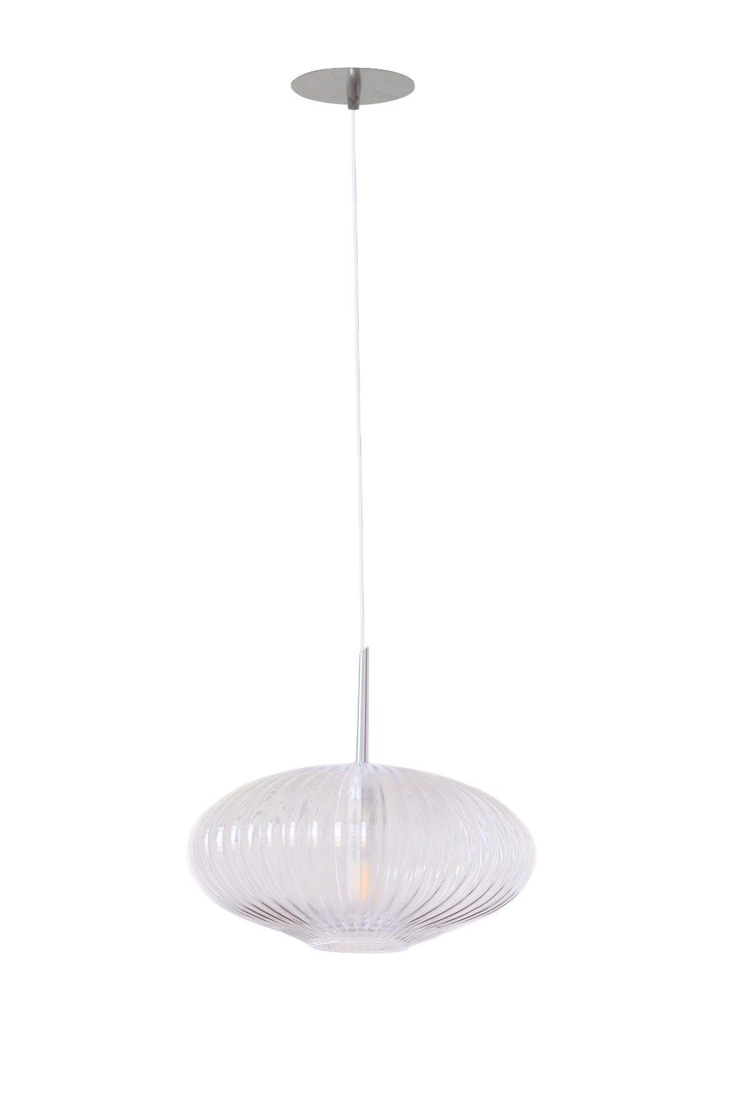 Elegante Hängeleuchte mit geripptem Klarglas, Bild 8