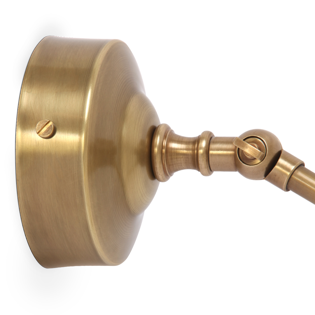 Bild 6: 12-Messing patiniert Nostalgischer, einstellbarer Wandstrahler mit Gelenk-Armen: 12-Messing patiniert